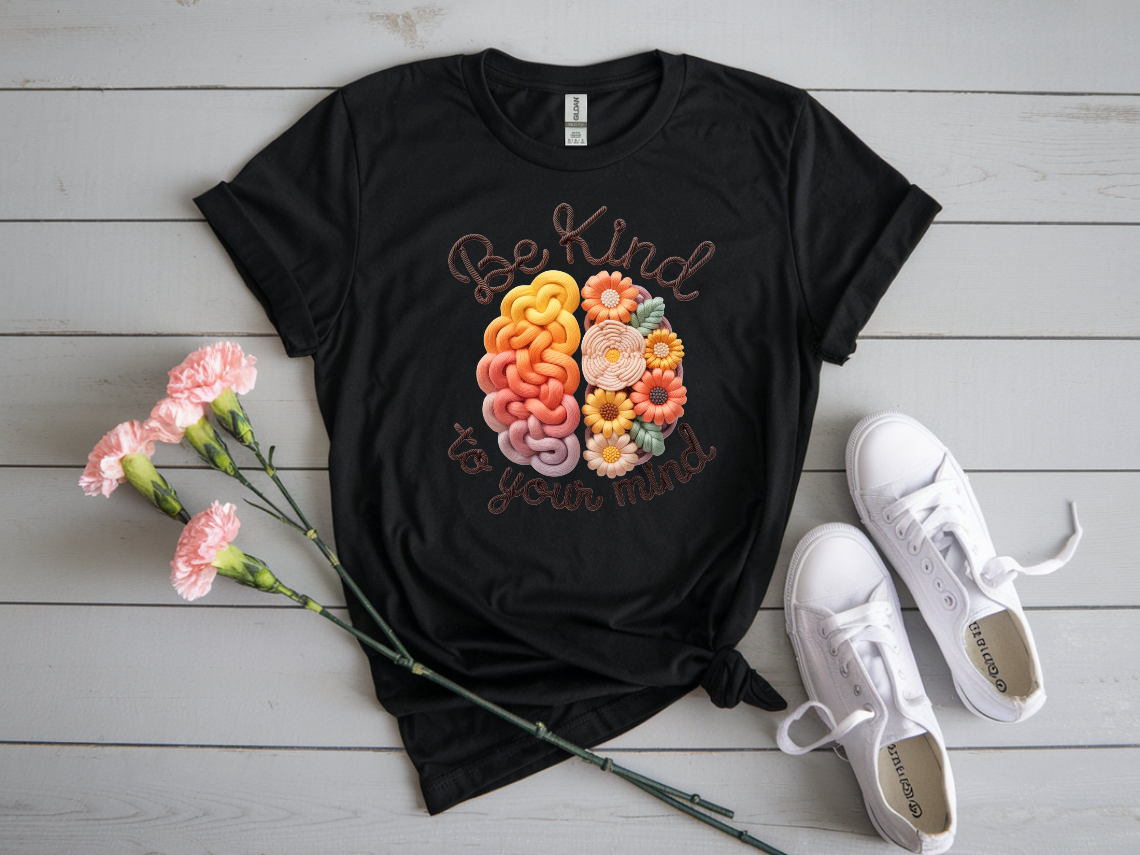 Be Kind To Your Mind Faux Yarn T-Shirt – Mental Health Awareness Tee