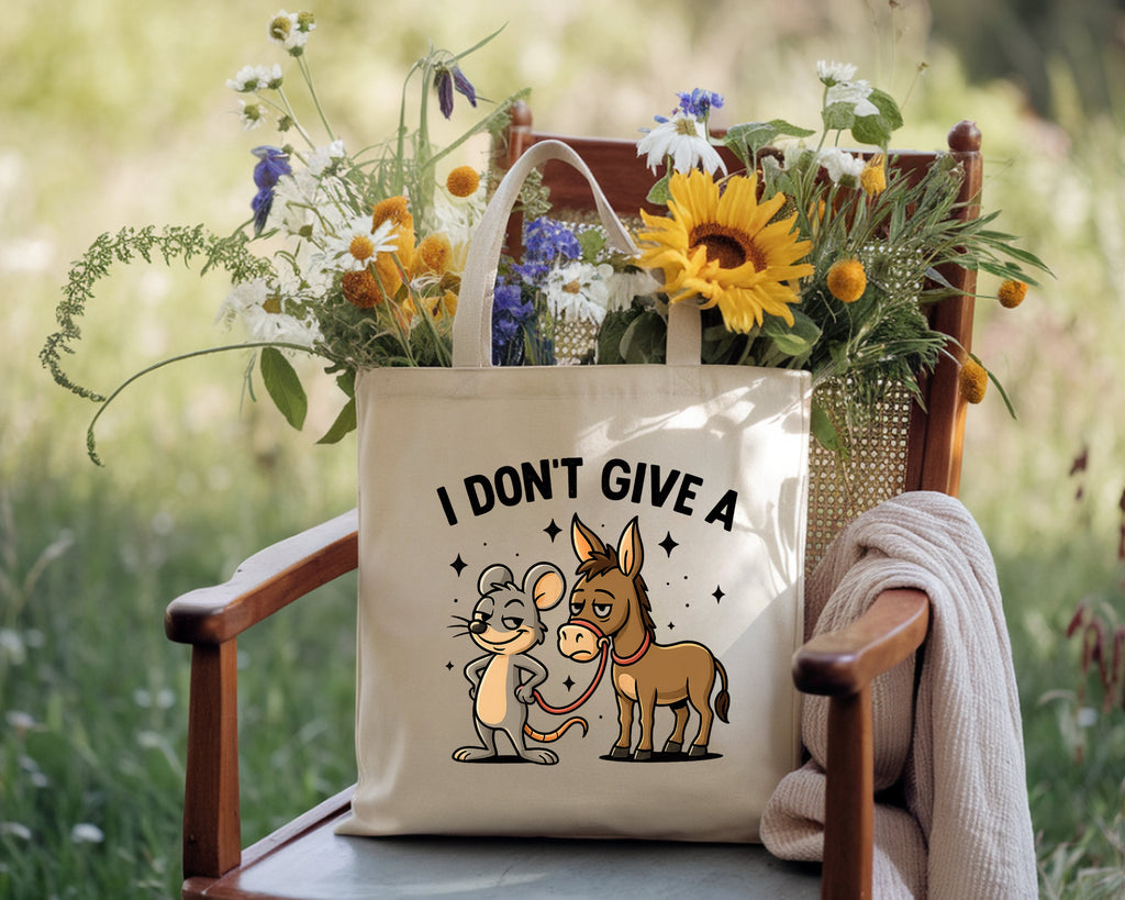 I Don't Give A Rat Donkey Eco-Friendly Canvas Tote