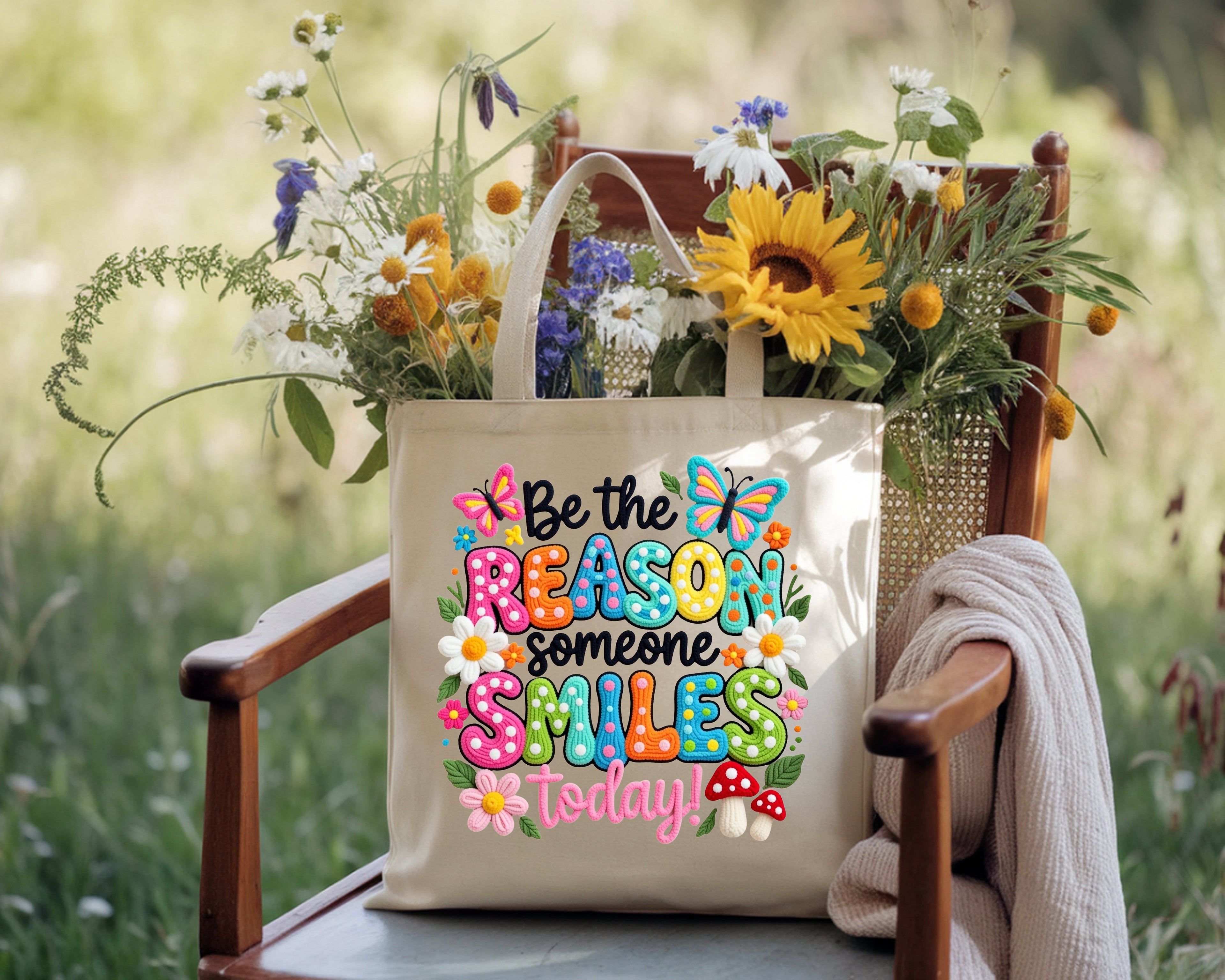 Be The Reason Someone Smiles Today Eco-Friendly Canvas Tote