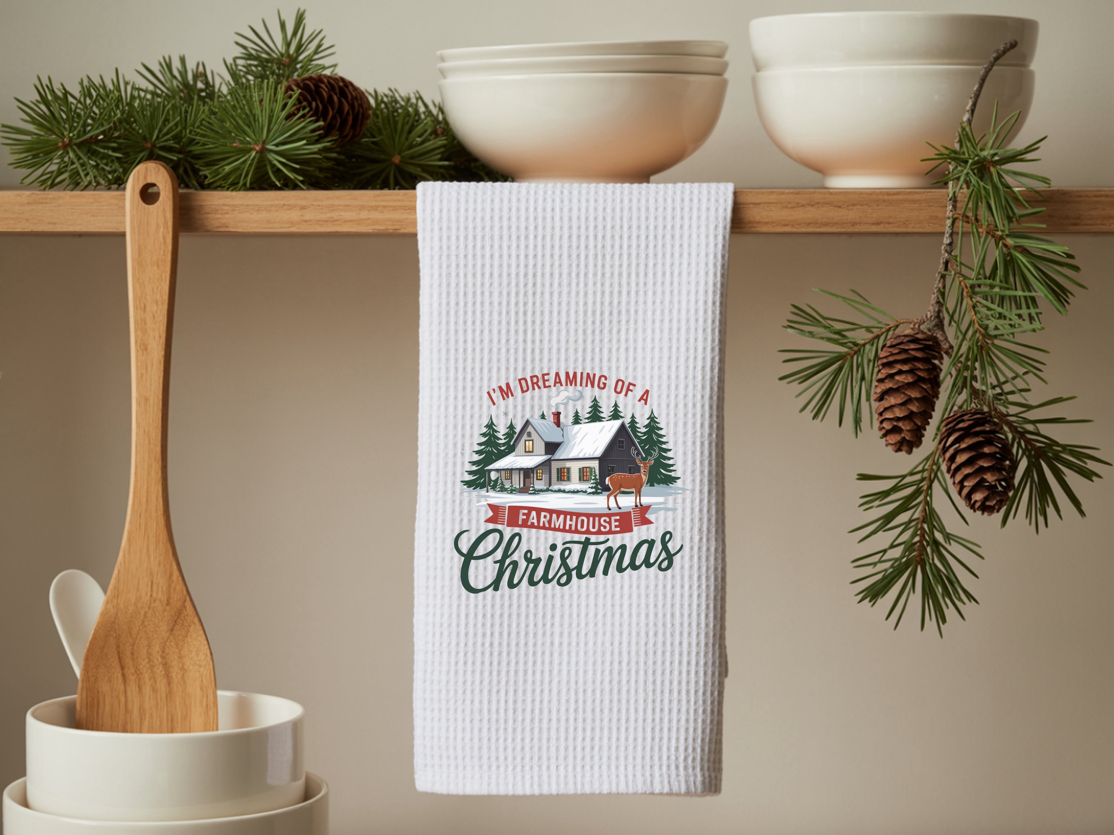 Dreaming of Christmas - Holiday Kitchen Towel
