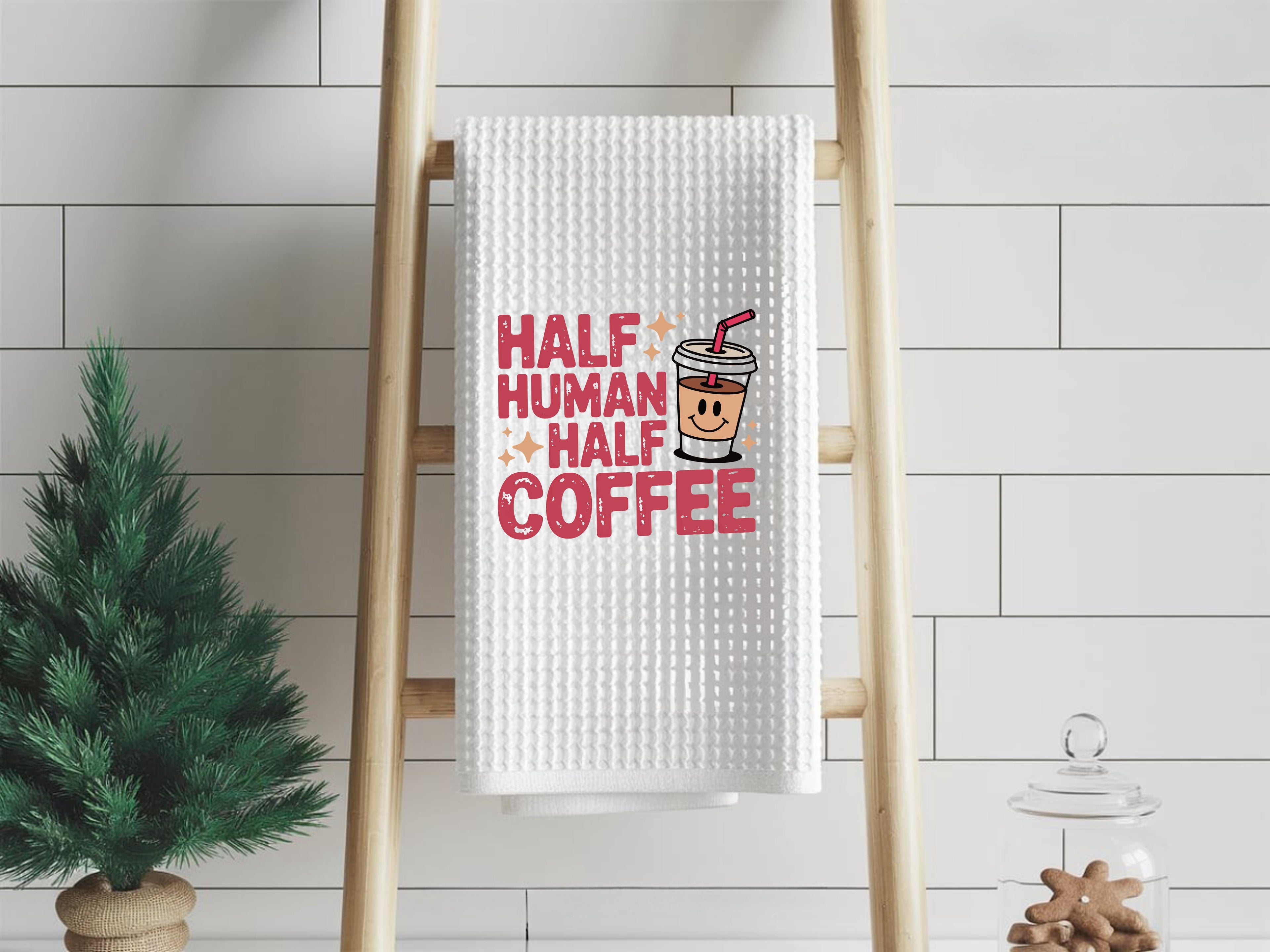 Half Human Half Ice Coffee - Kitchen Towel
