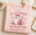 October We Wear Pink Ghost 
Embroidered Sweatshirt
