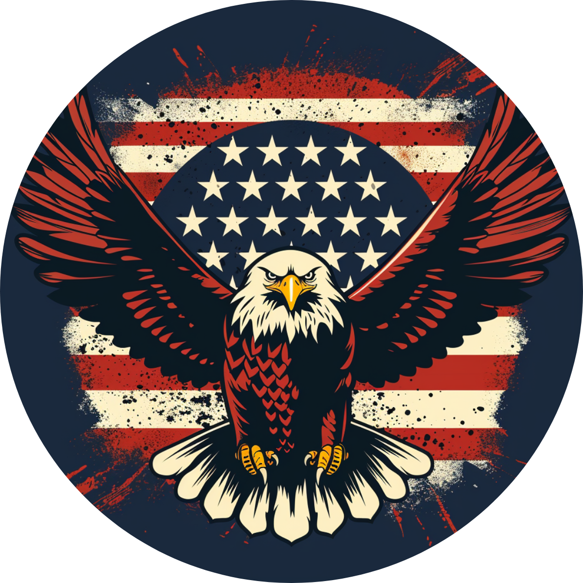 Patriotic Eagle Car Coaster - Set of 2