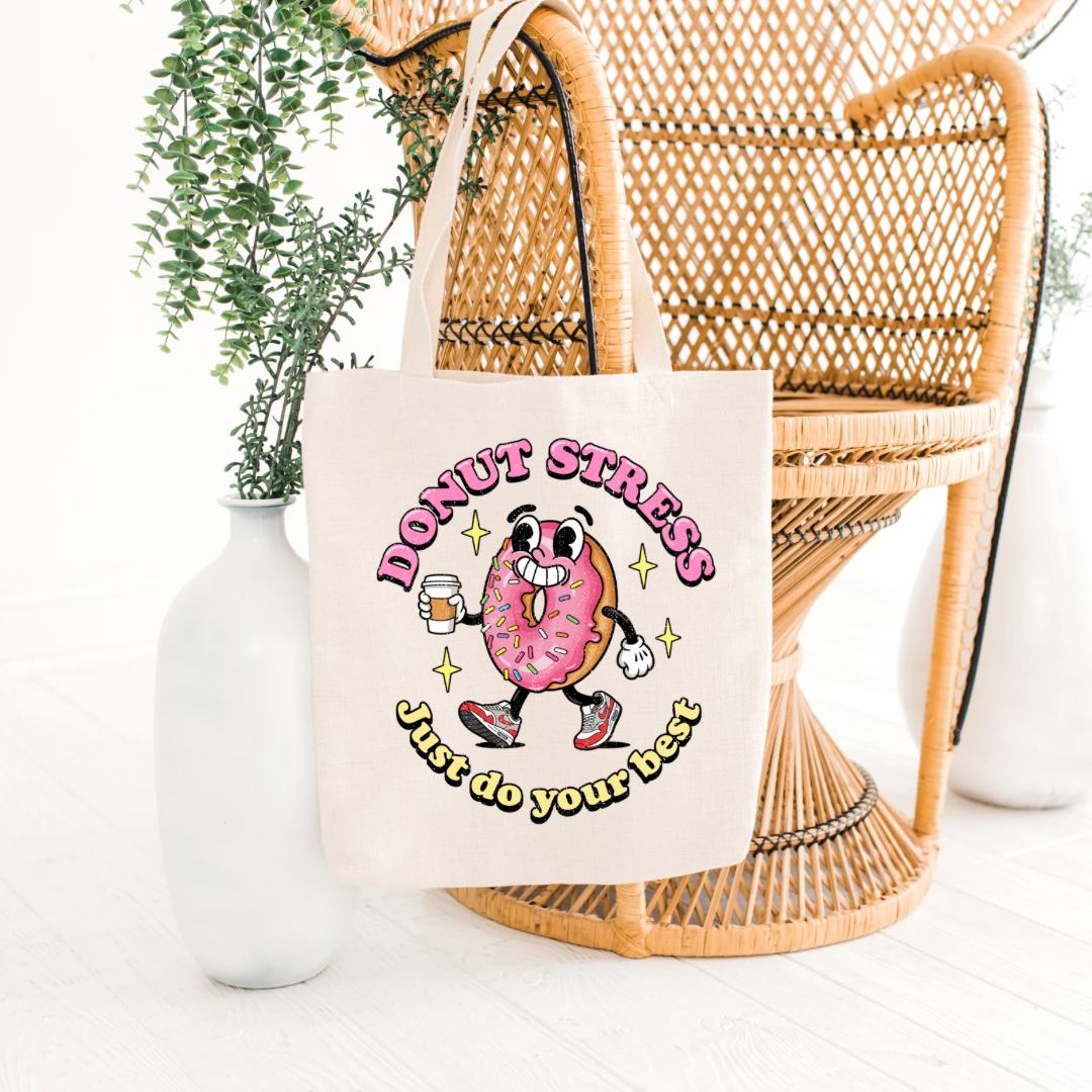 Donut Stress it Just do your best Eco-Friendly Canvas Tote