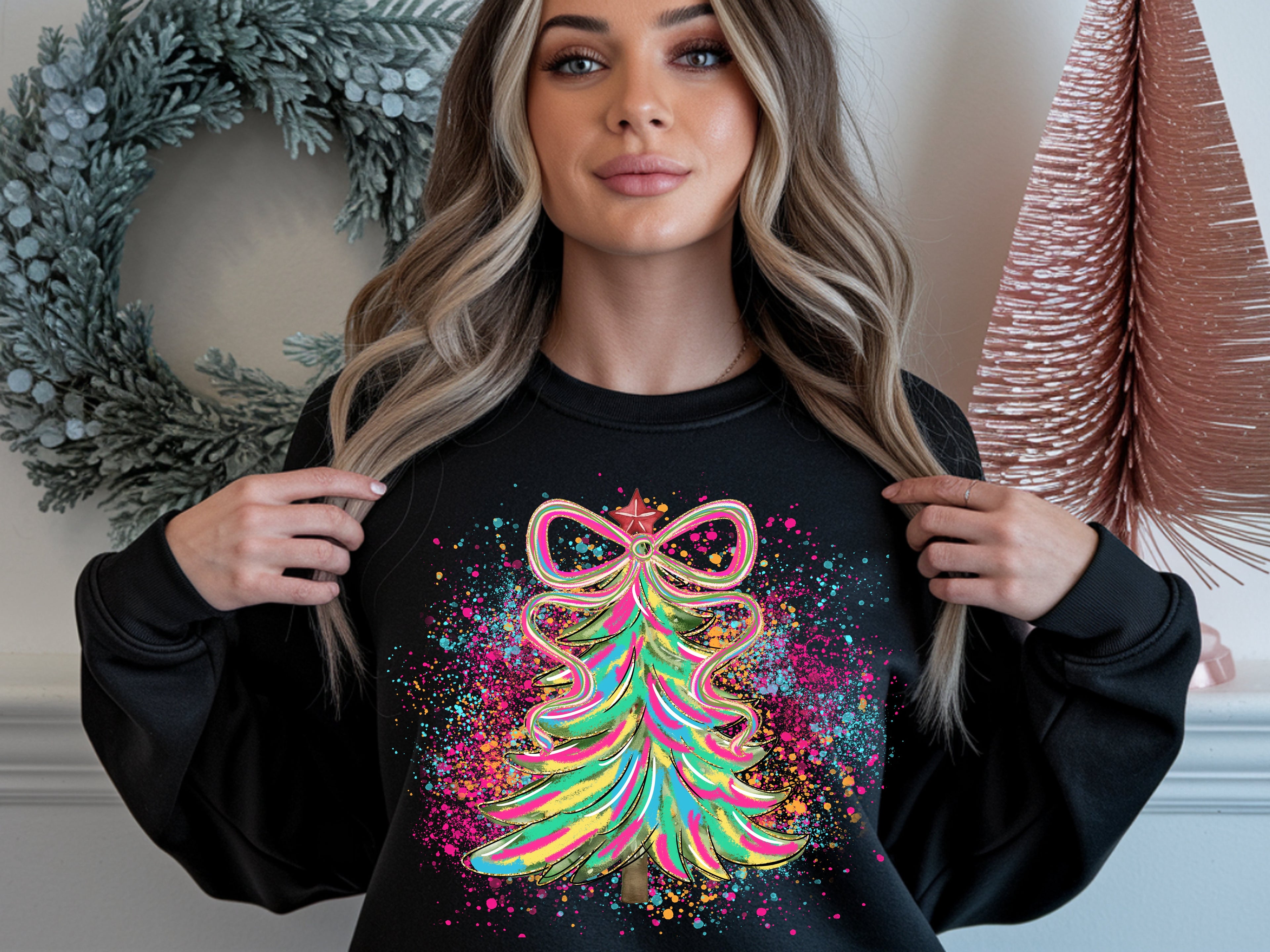 Preppy Colorful Christmas Tree Sweatshirt