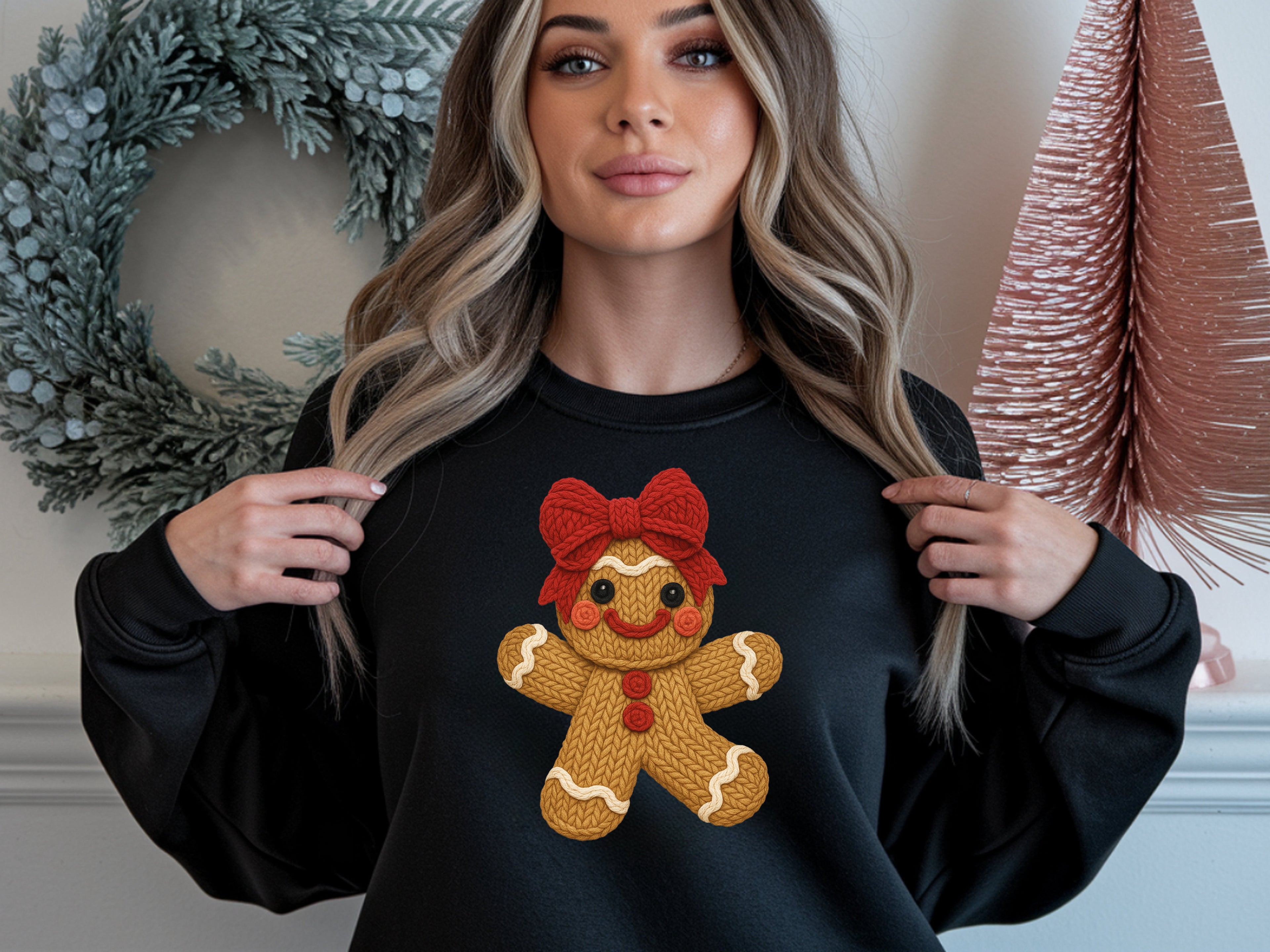 Crochet Gingerbread Girl Sweatshirt