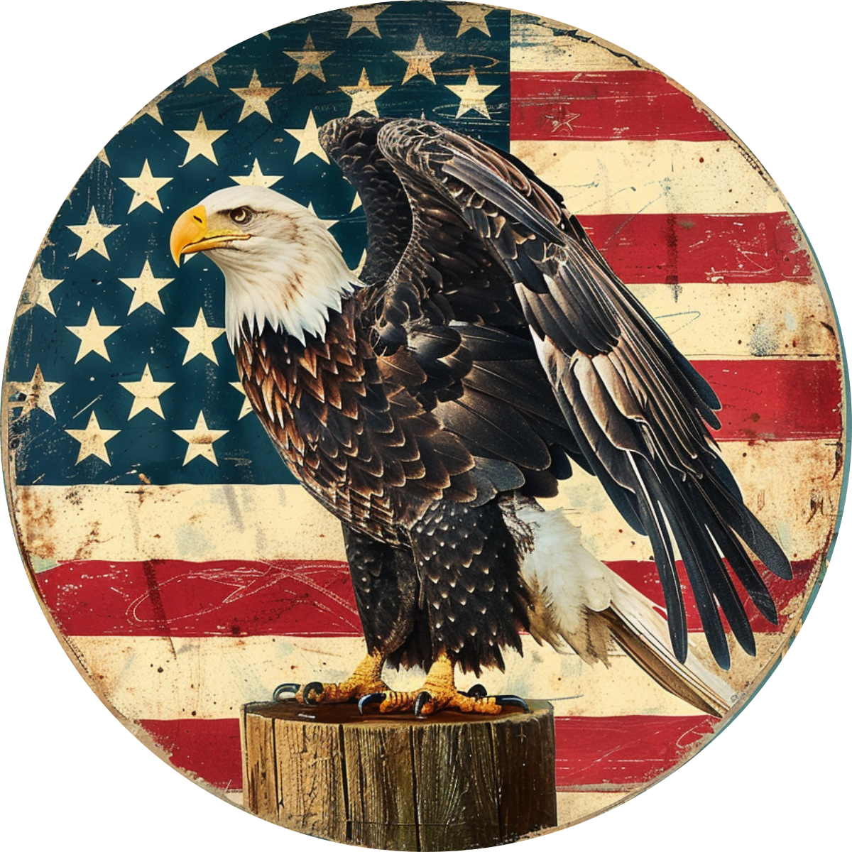 Patriotic Eagle Car Coaster - Set of 2