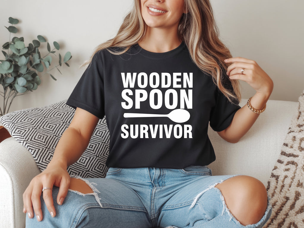 Wooden Spoon Survivor Nostalgic Humor T-Shirt