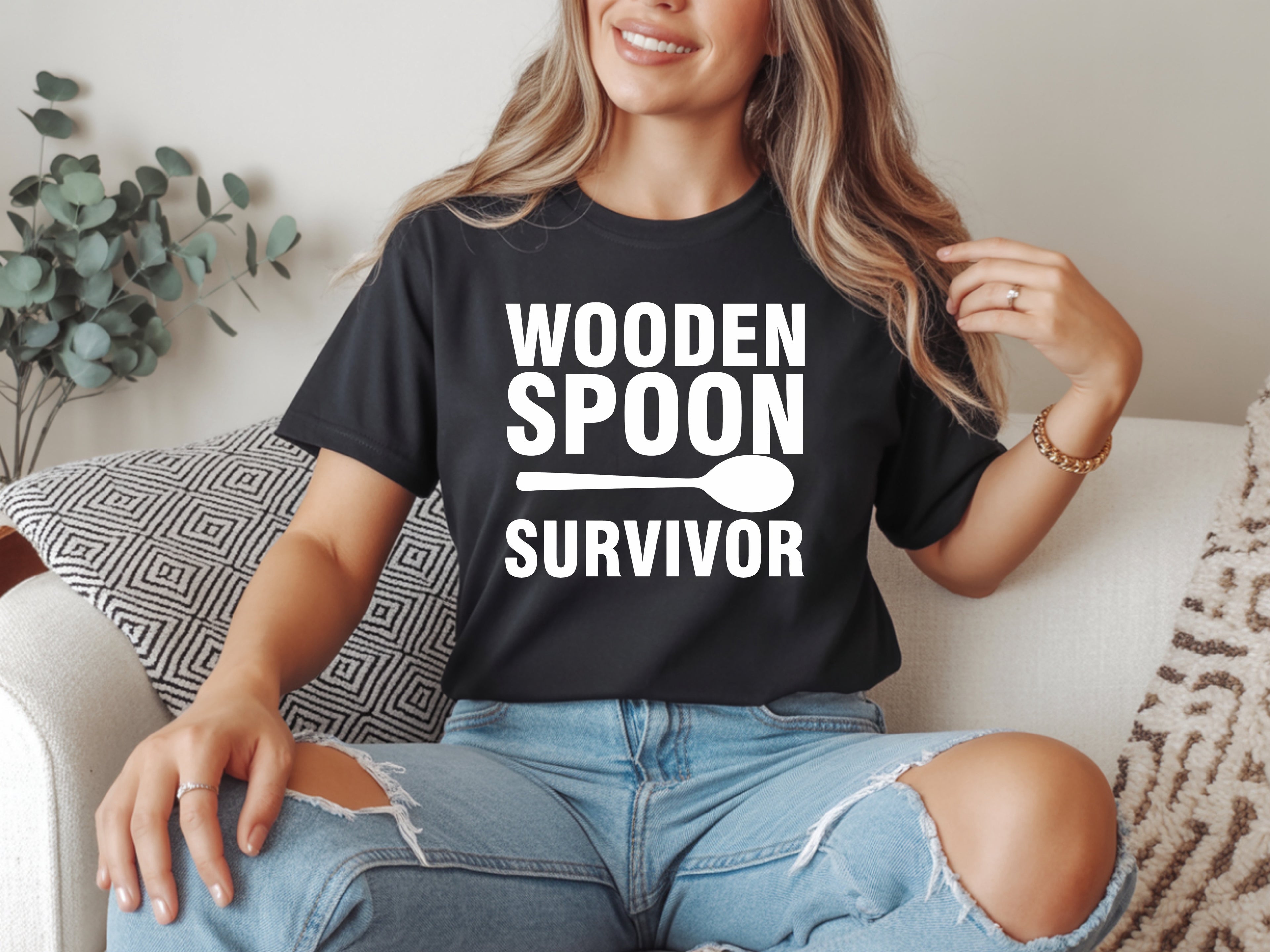 Wooden Spoon Survivor Nostalgic Humor T-Shirt