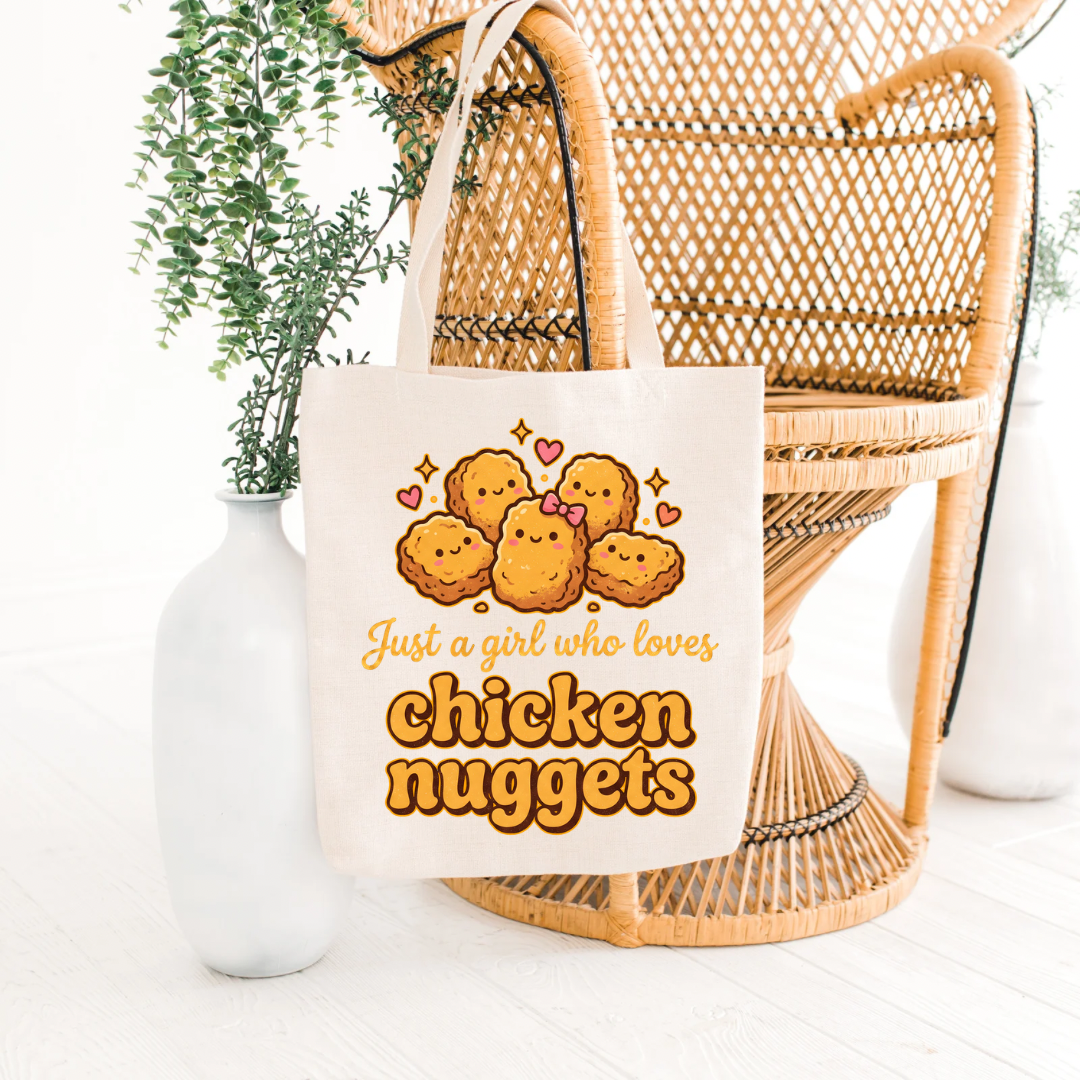 Just a Girl Who Loves Chicken Nuggets Eco-Friendly Canvas Tote