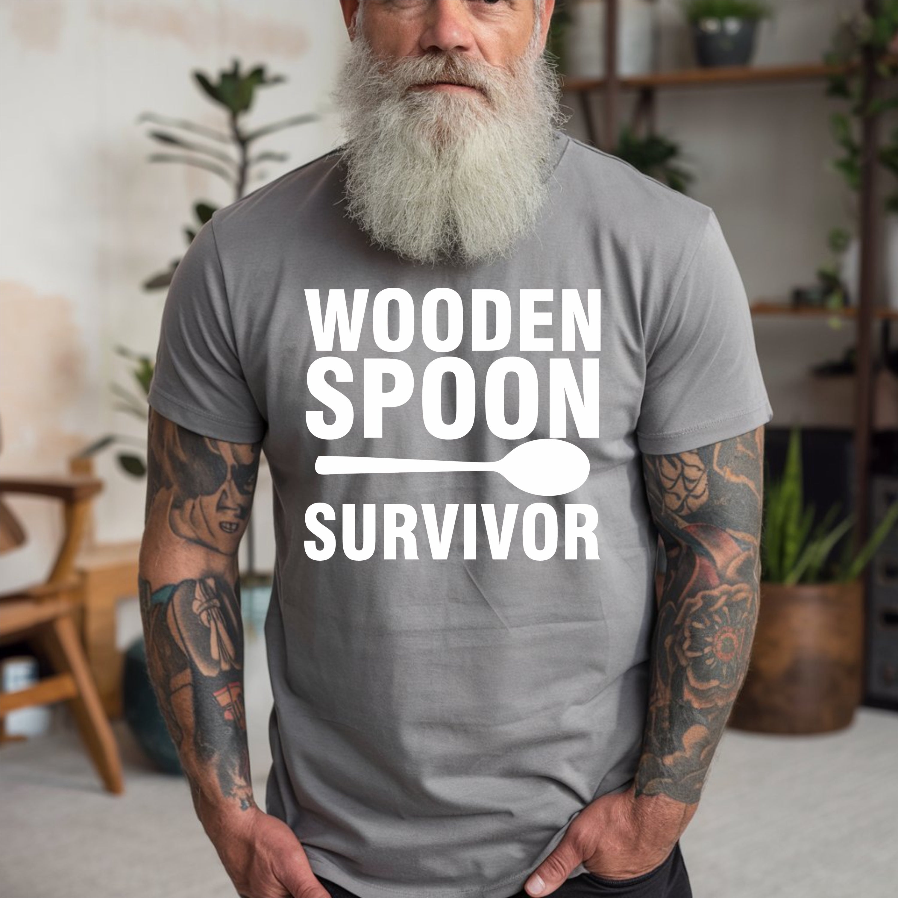 Wooden Spoon Survivor Nostalgic Humor T-Shirt