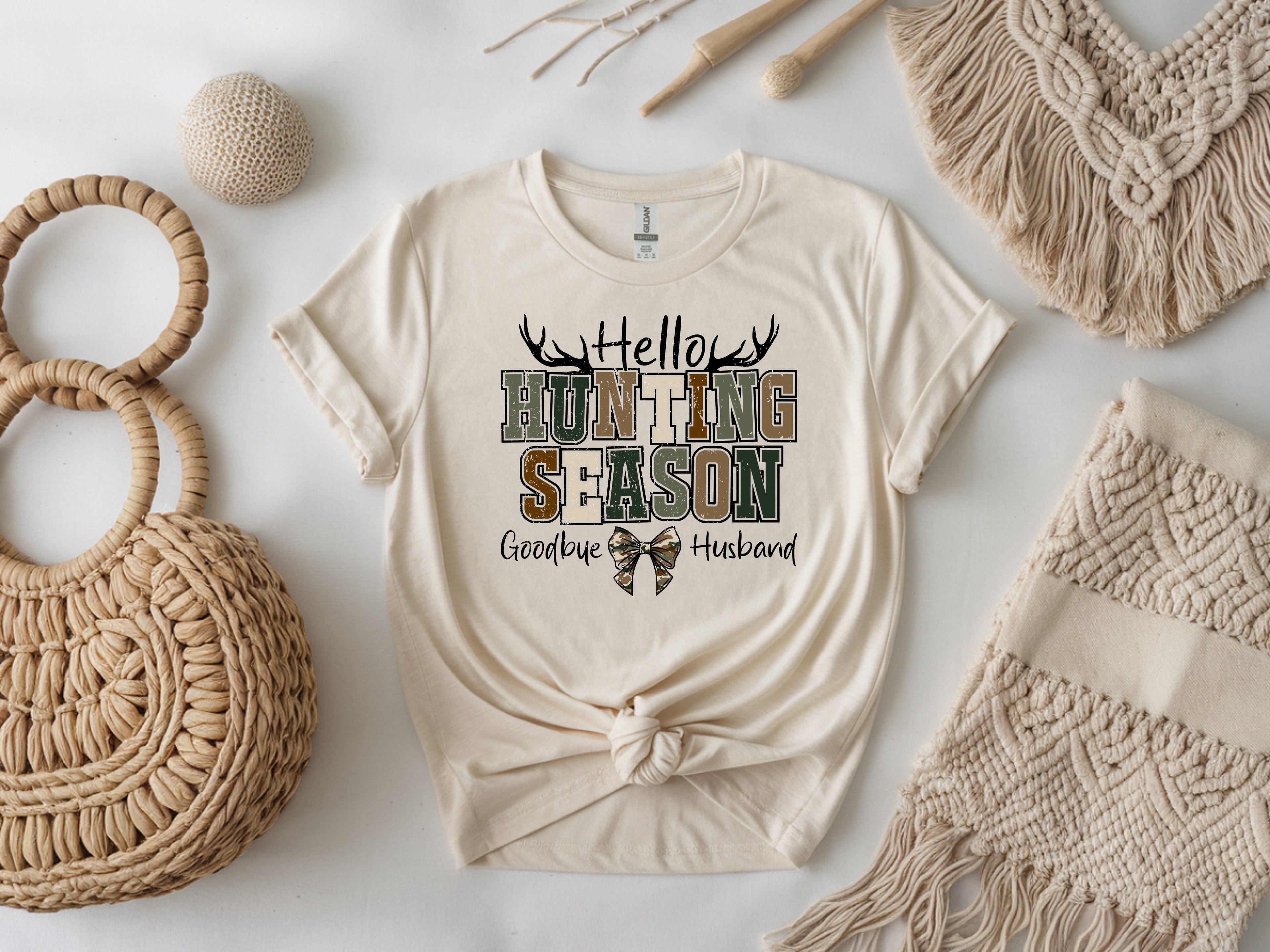Hello Hunting Season Goodbye Husband T-Shirt – Funny Hunting Wife Tee