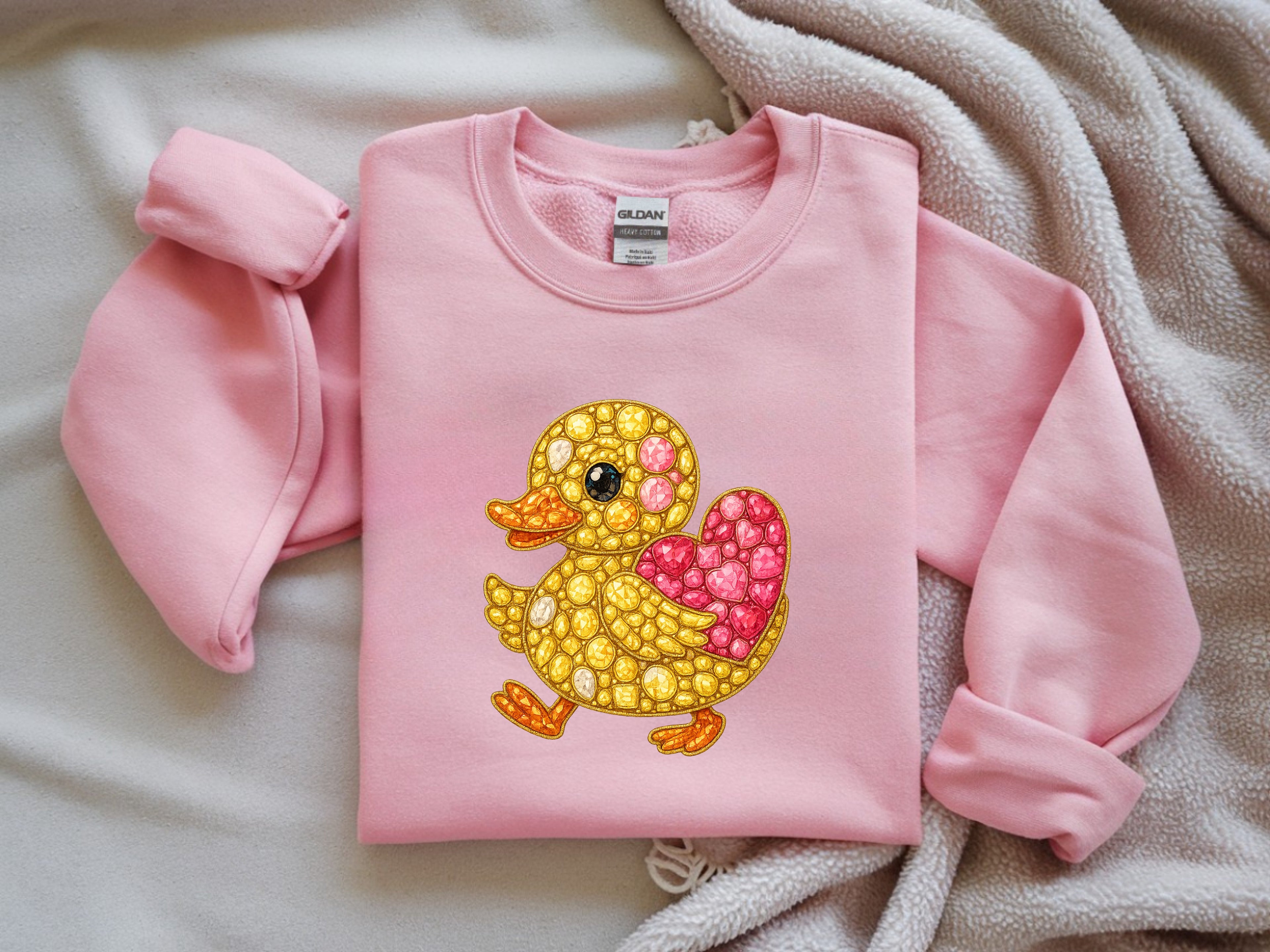 Super Cute Blinged Out Duck Sweatshirt - Fun Graphic Apparel