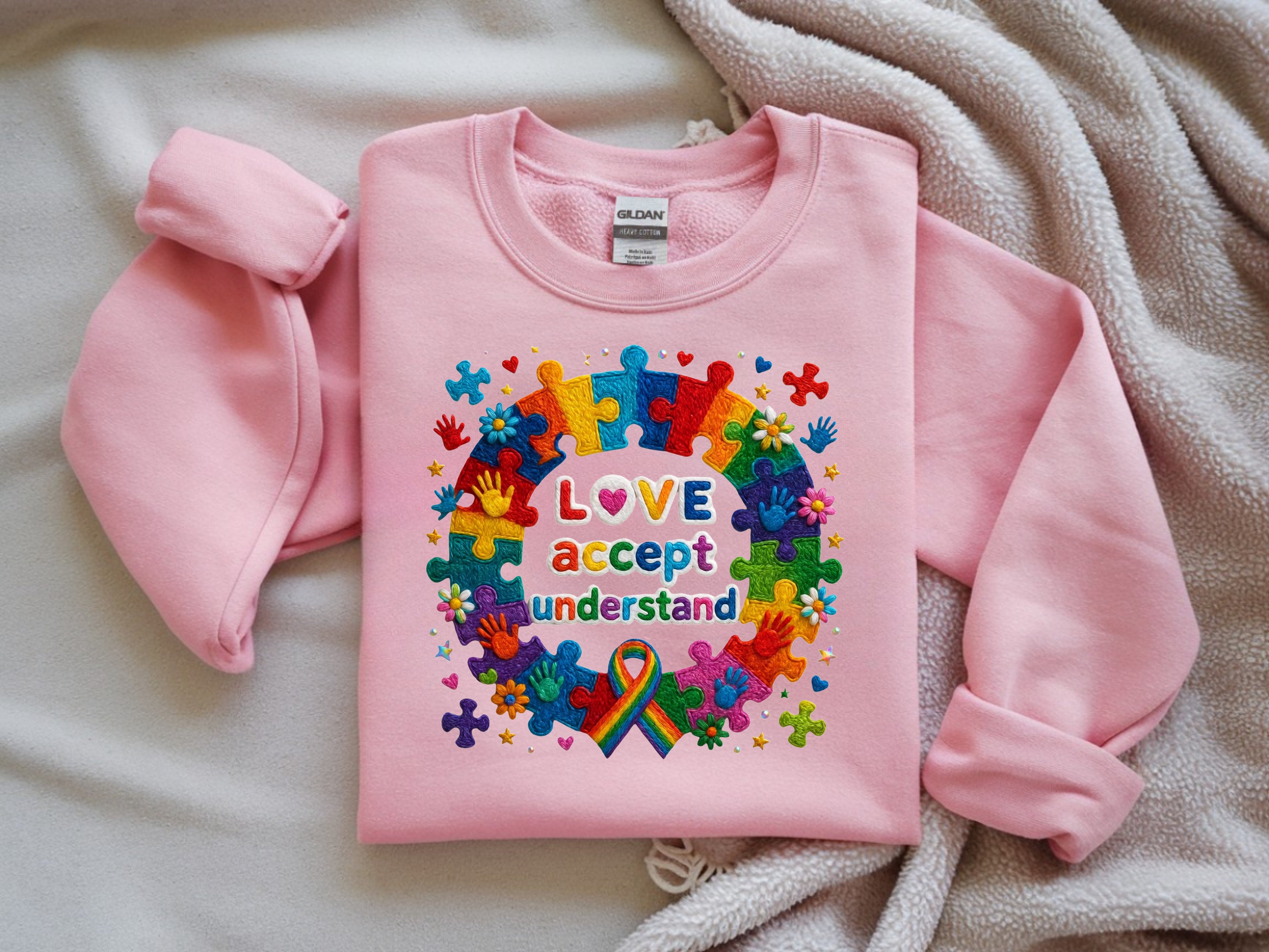 Love, Accept, Understand Autism Sweatshirt - Autism Awareness