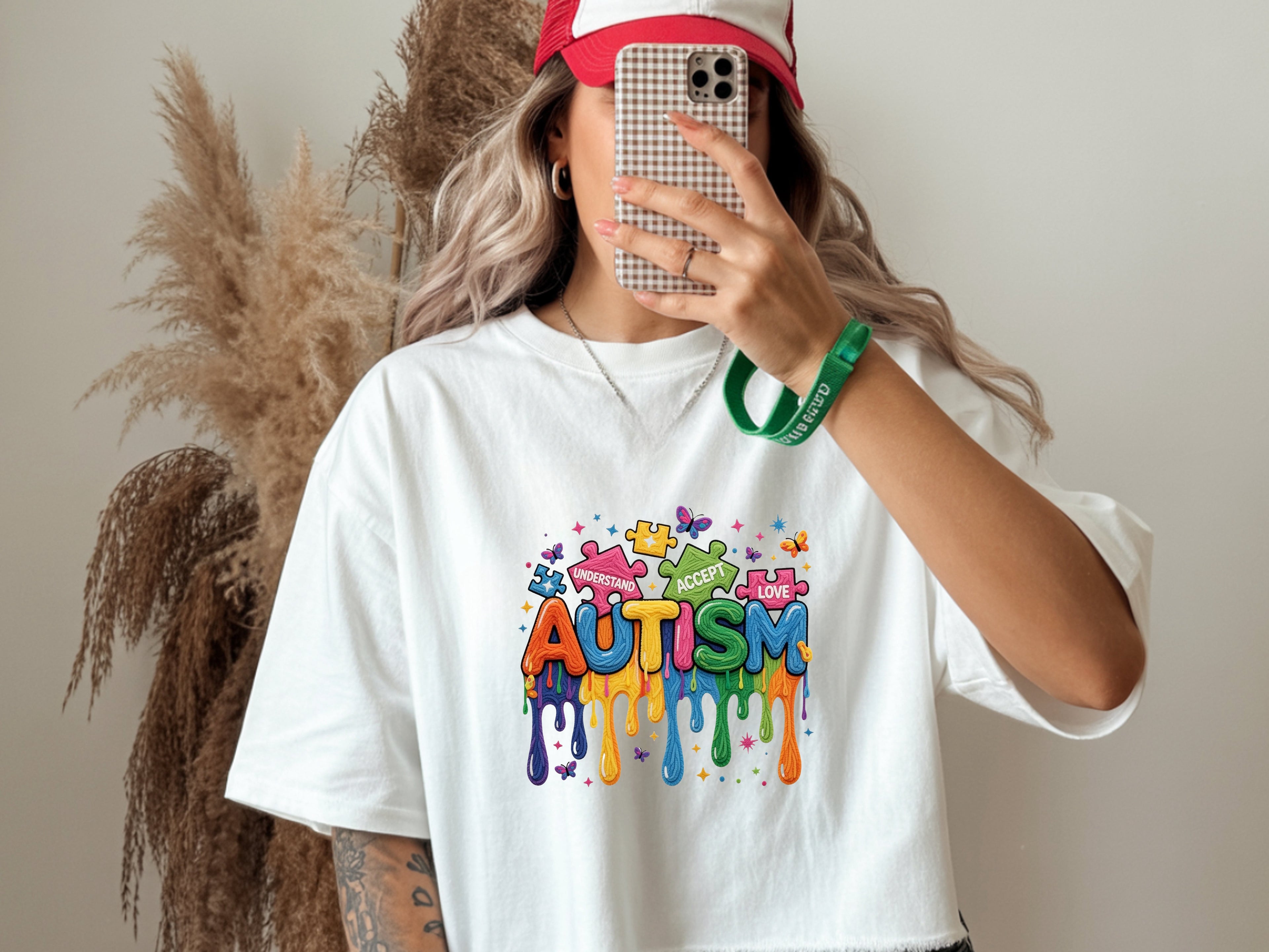 Autism Awareness Faux Yarn Puzzle T-Shirt - Premium Graphic Tee