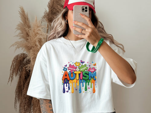 Autism Awareness Faux Yarn Puzzle T-Shirt - Premium Graphic Tee