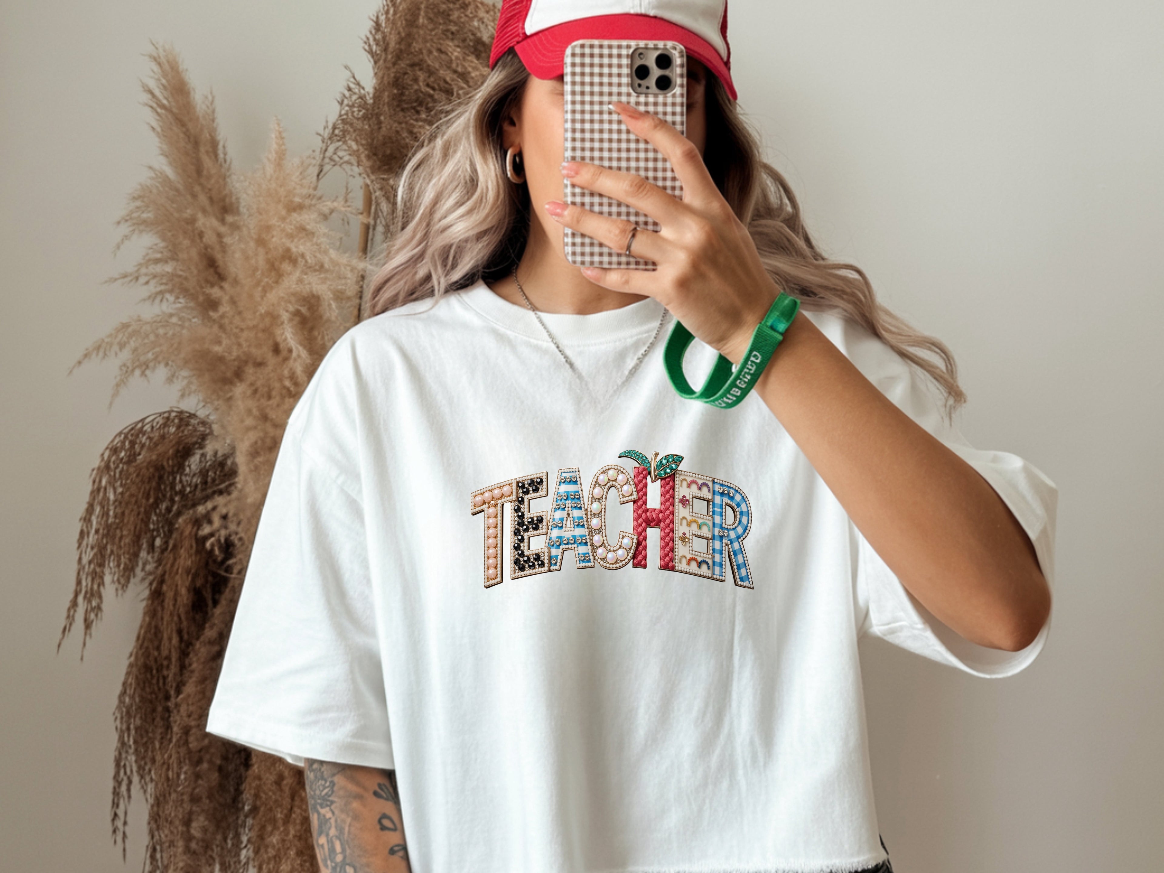 Teacher Faux Jewelry Art Tee - Educator Graphic T-Shirt