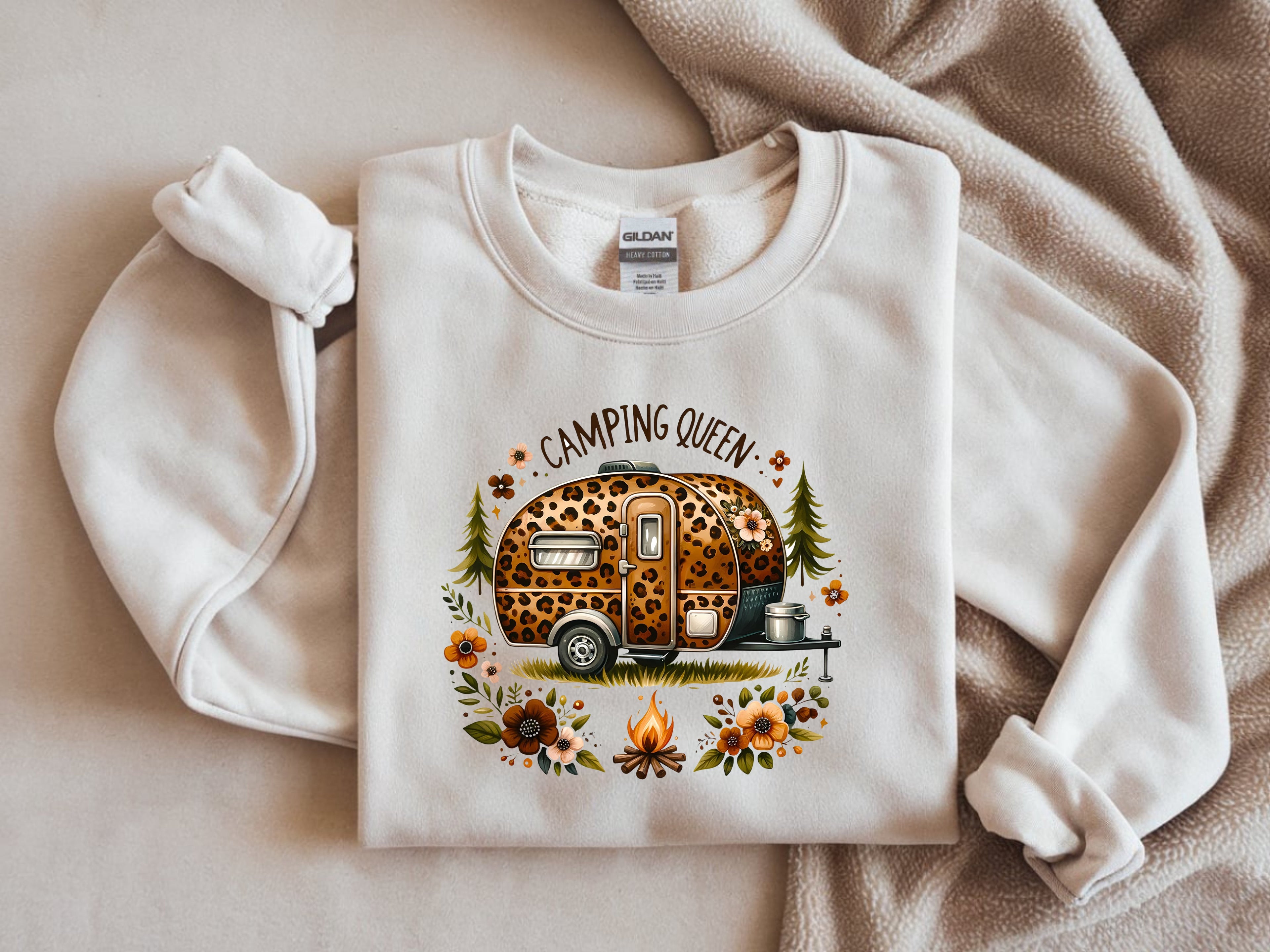 Camping Queen Sweatshirt - Outdoor Adventure Graphic Crewneck