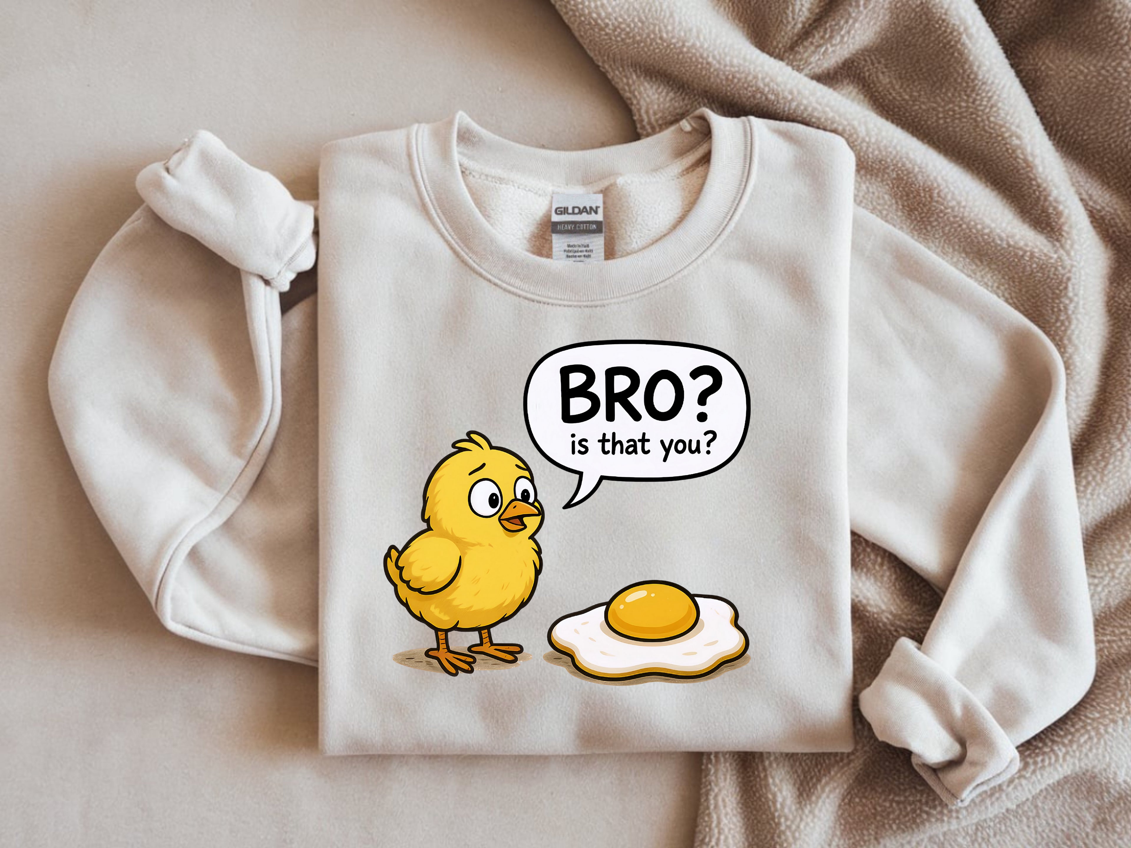 Bro? Is that You Sweatshirt - Chicken Talking to Fried Egg Funny Graphic