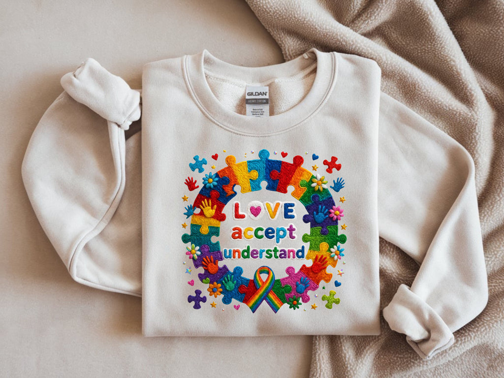 Love, Accept, Understand Autism Sweatshirt - Autism Awareness
