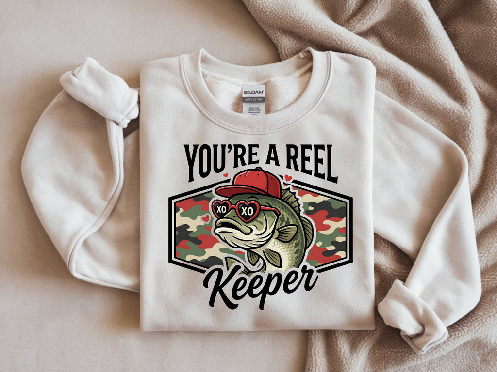 You're a Reel Keeper Sweatshirt - Fishing Love Pun Graphic