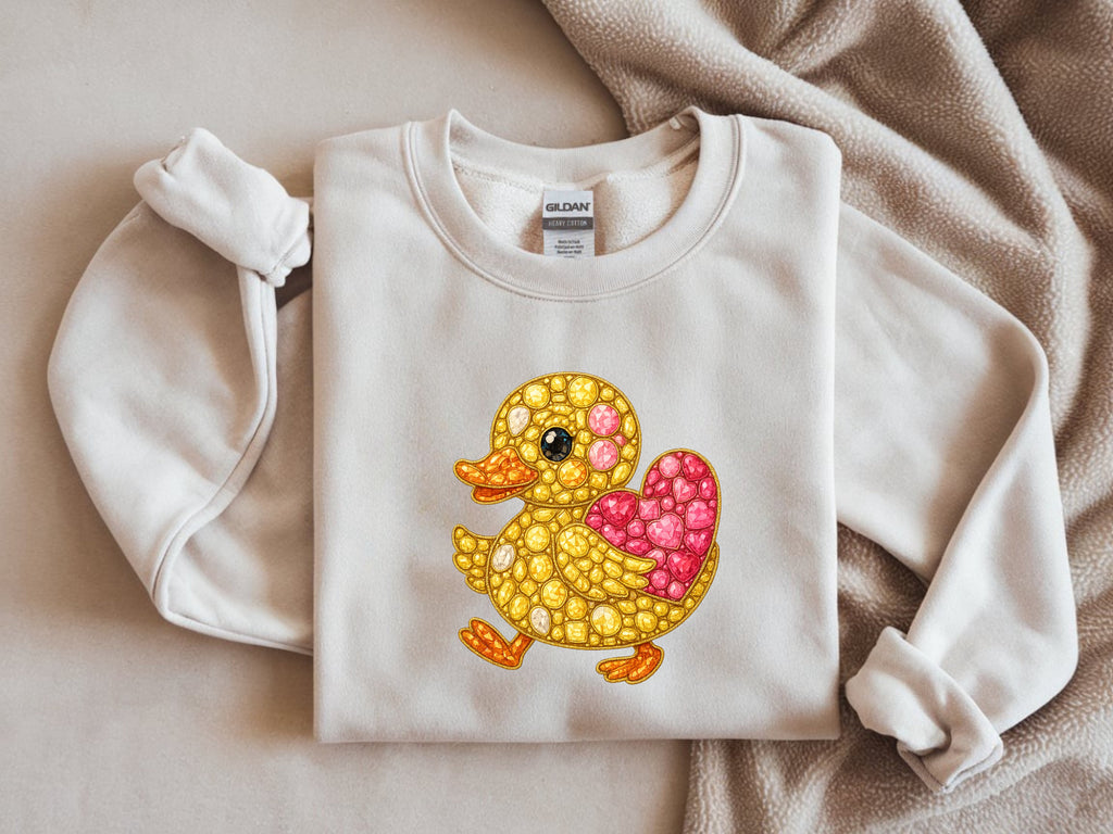 Super Cute Blinged Out Duck Sweatshirt - Fun Graphic Apparel