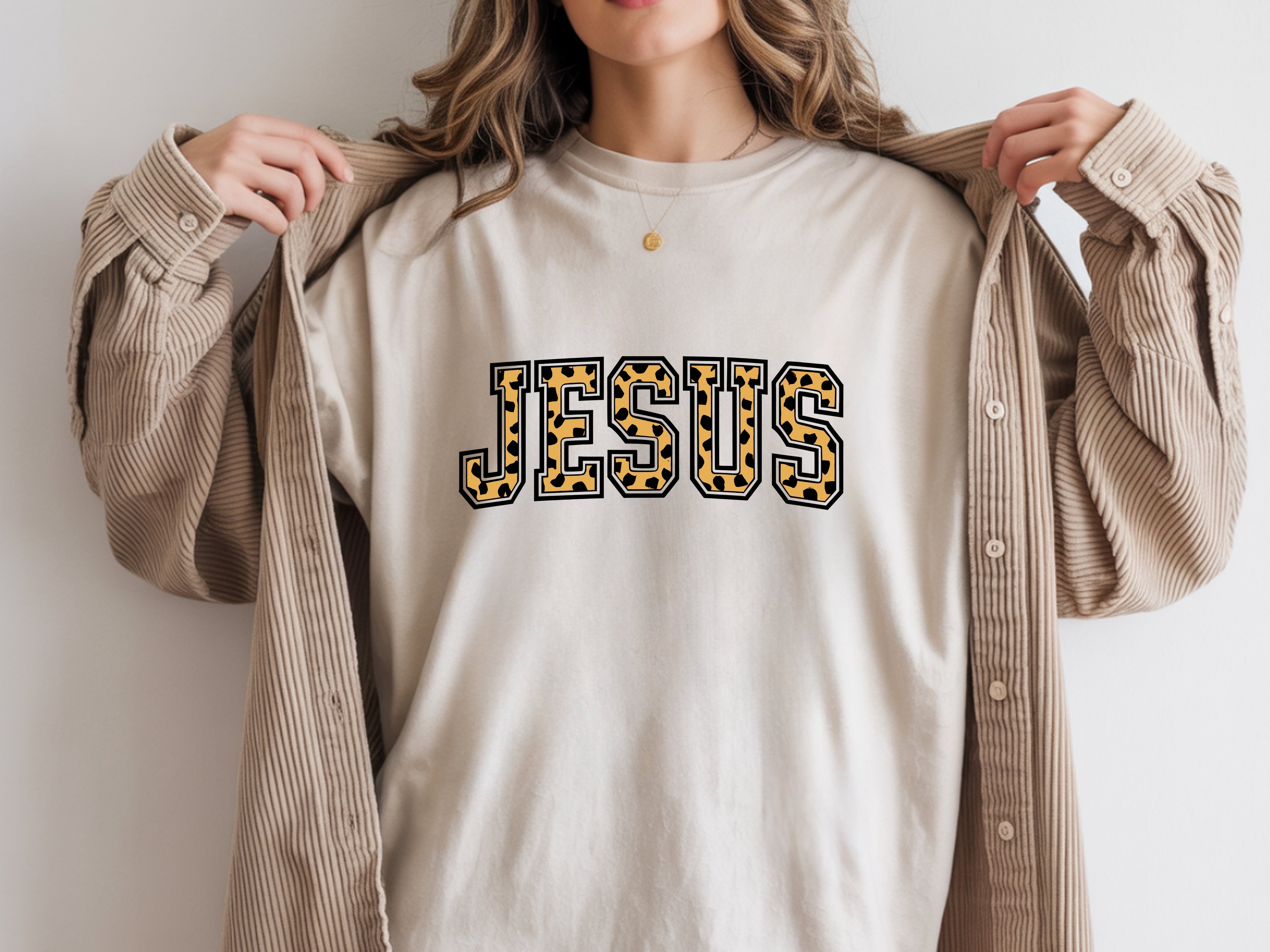 Jesus Animal Print T-Shirt - Faith-Inspired Graphic Tee