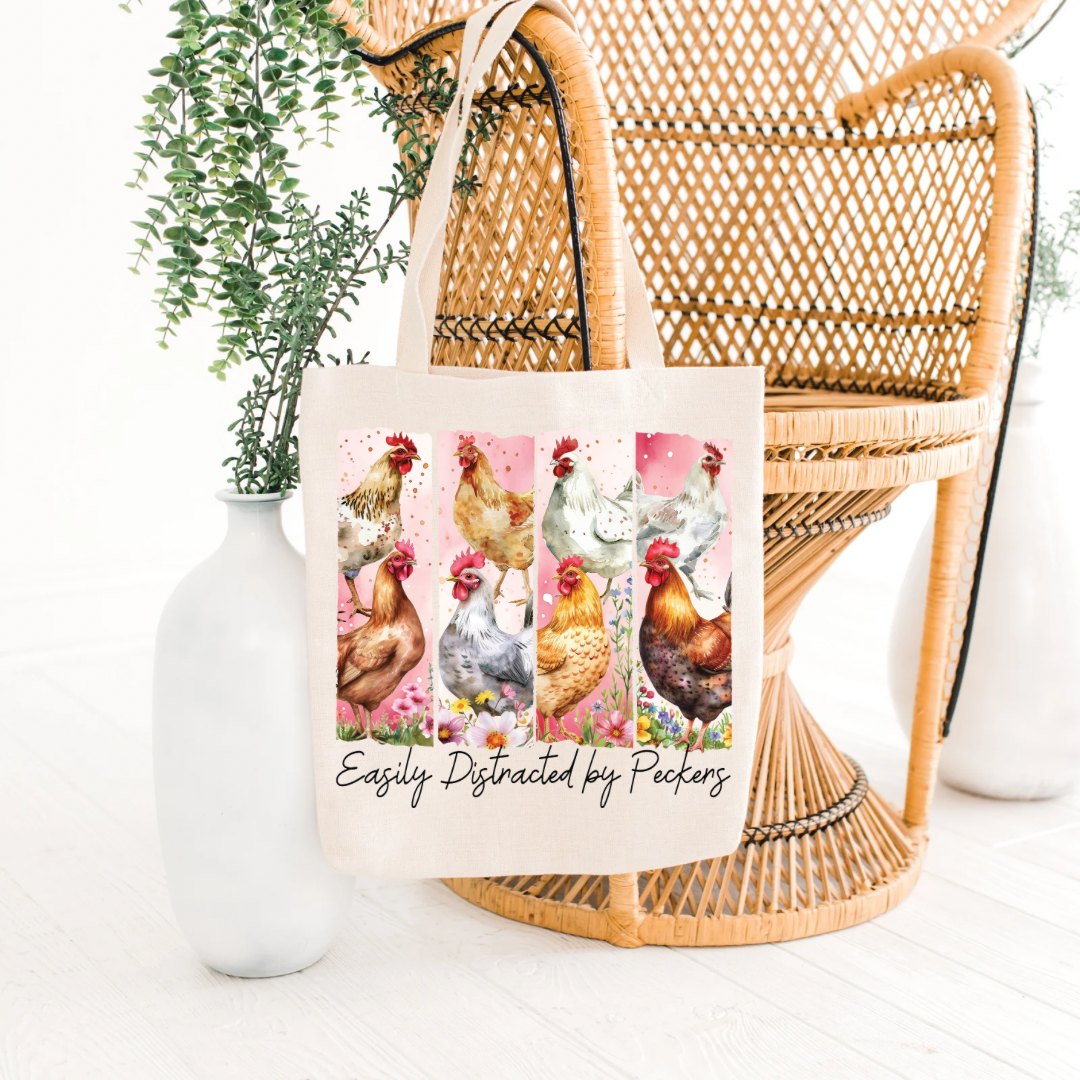 Easily Distracted By Peckers Eco-Friendly Canvas Tote