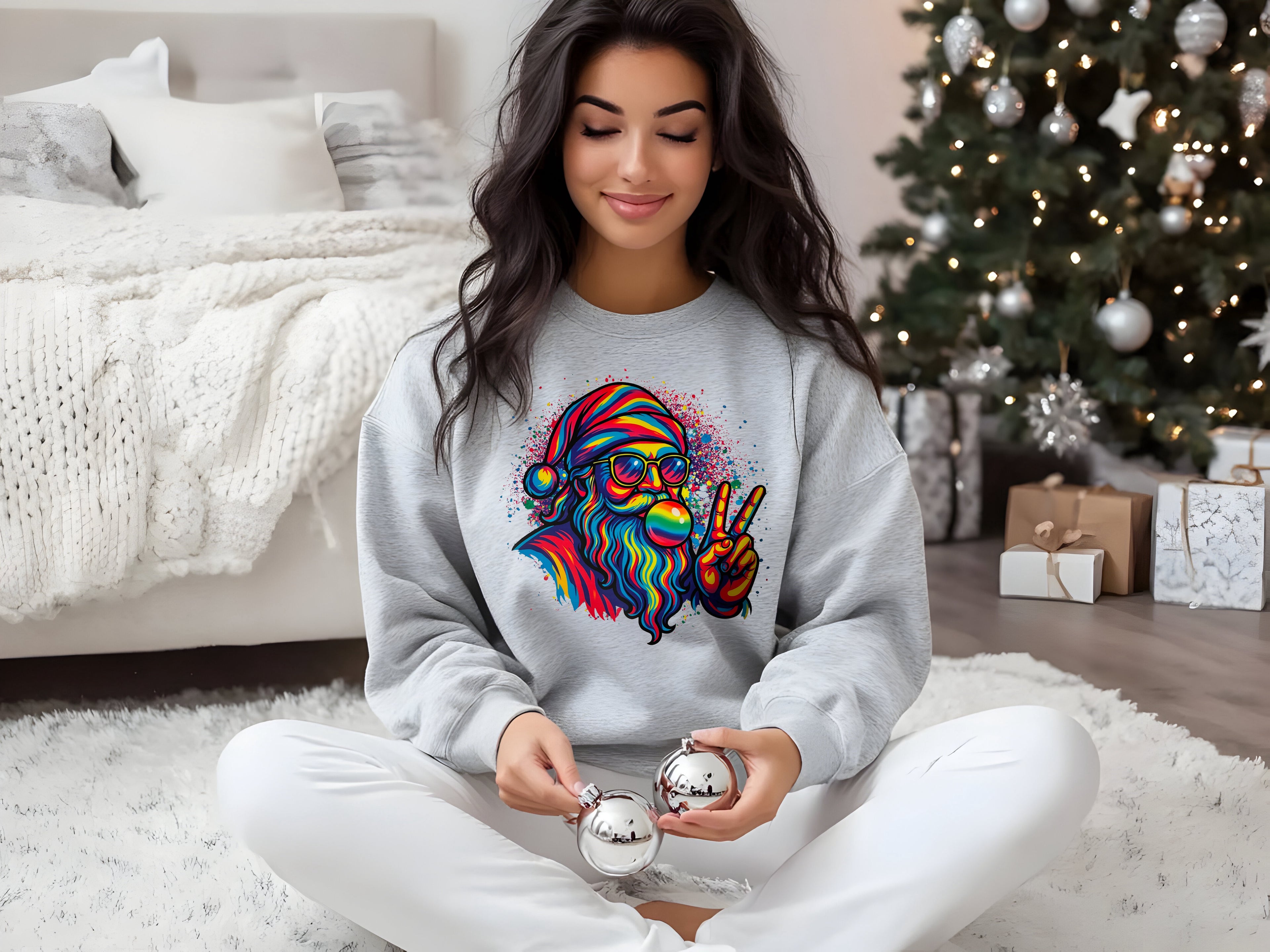 Colorful Santa Sweatshirt