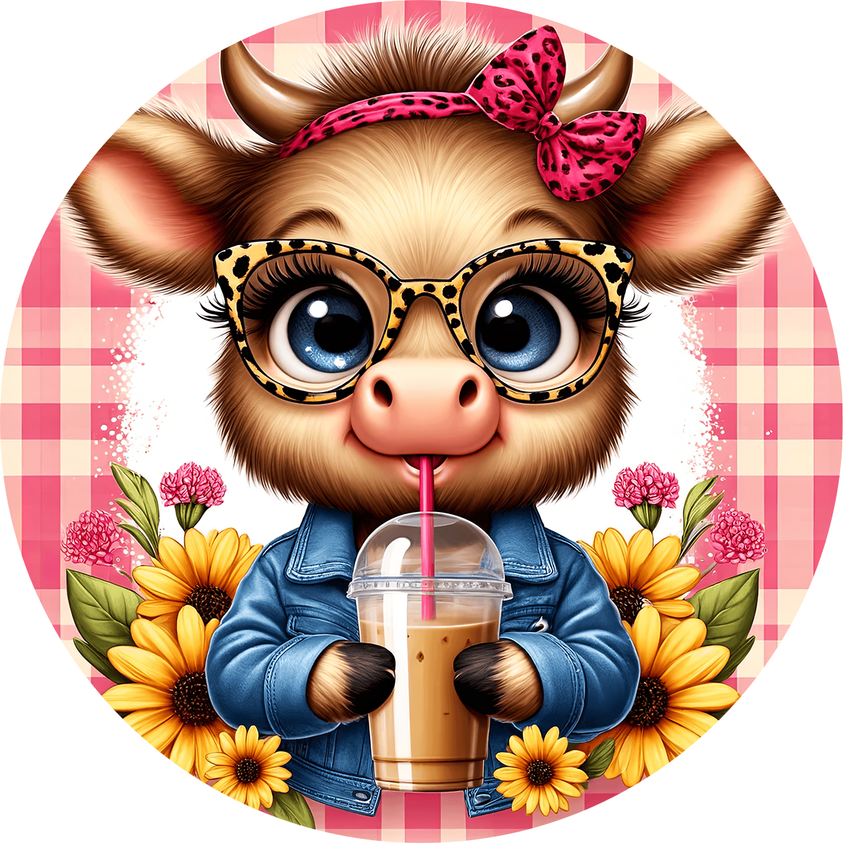 Highland Cow Car Coaster - Set 2