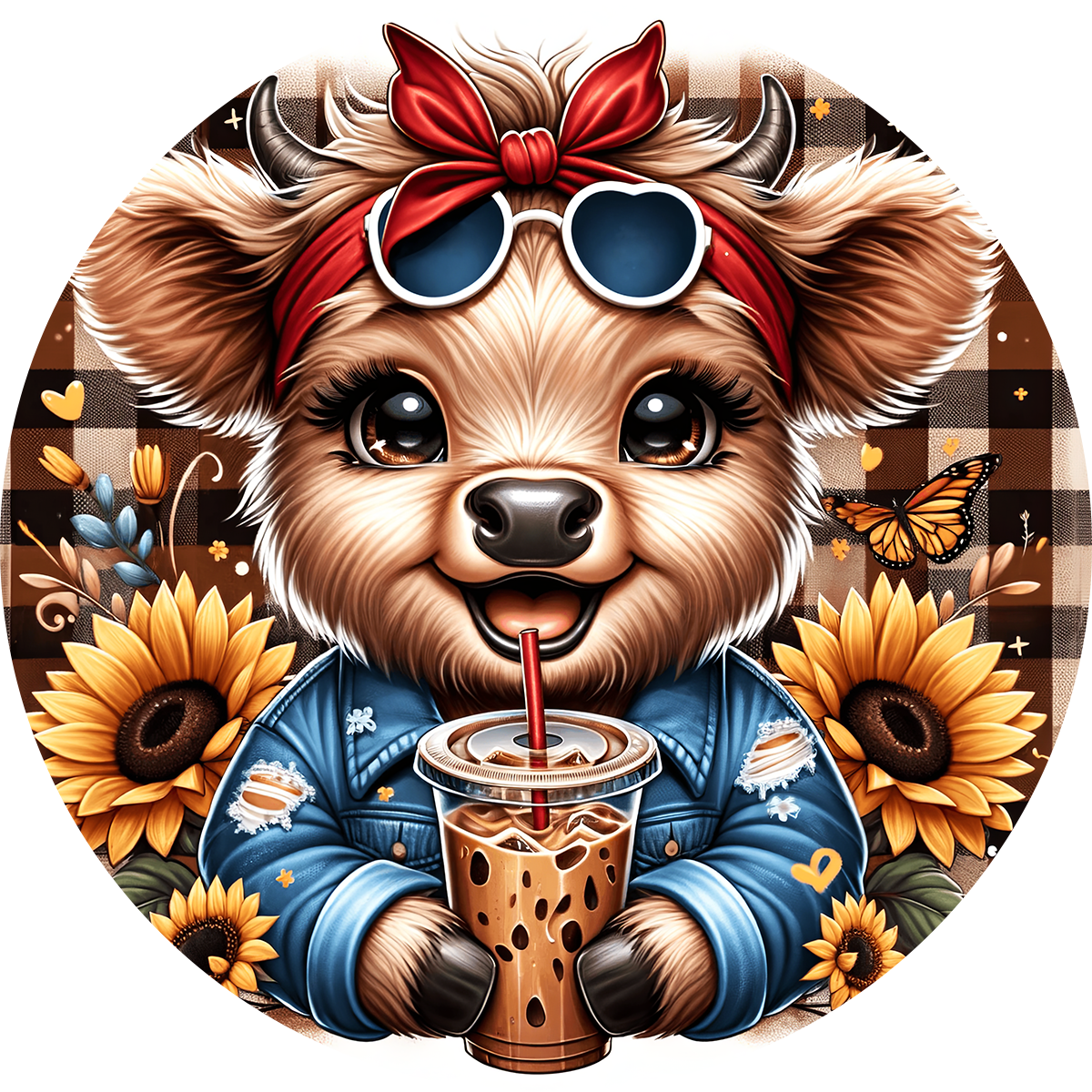 Highland Cow Car Coaster - Set 2