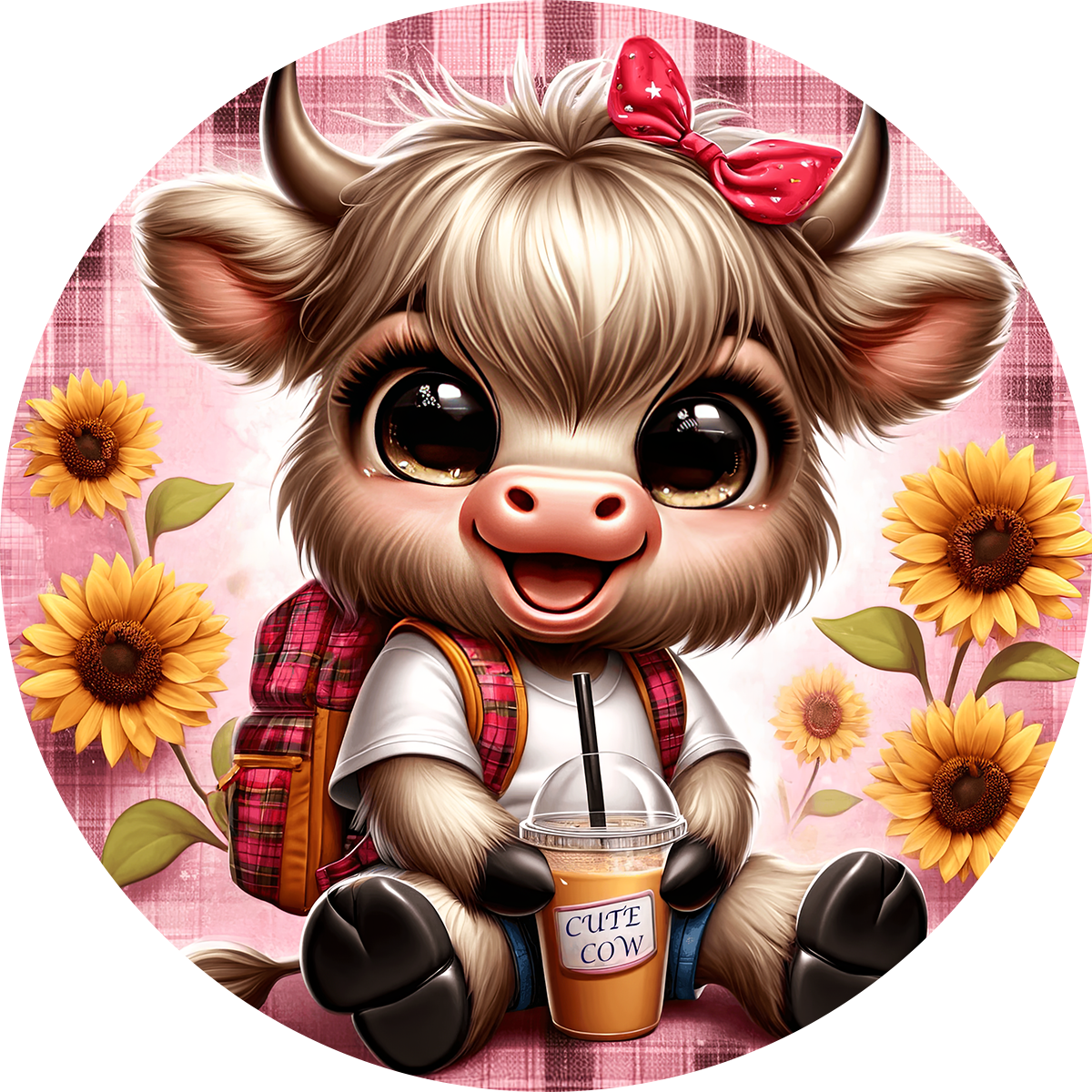 Highland Cow Car Coaster - Set 2