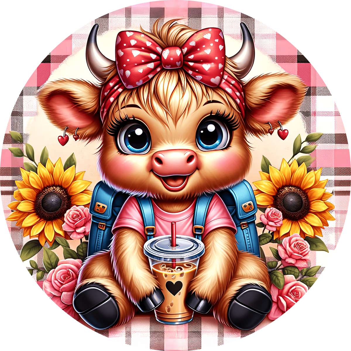 Highland Cow Car Coaster - Set 2