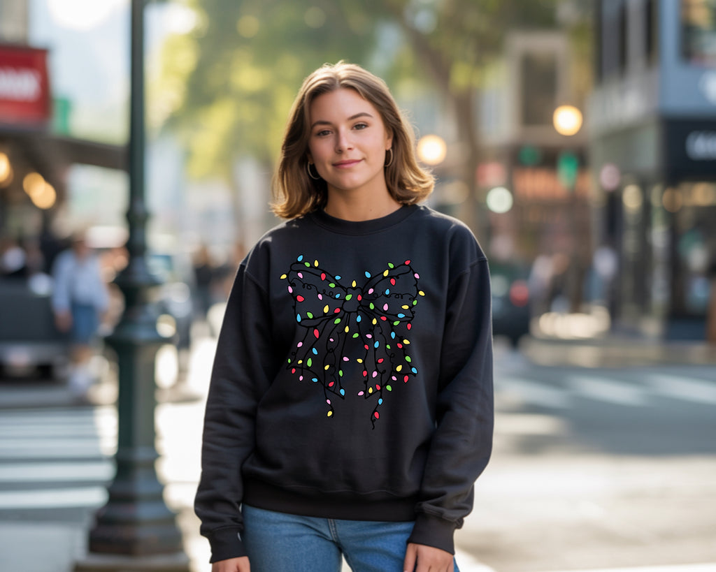 Christmas Bow with Lights Sweatshirt