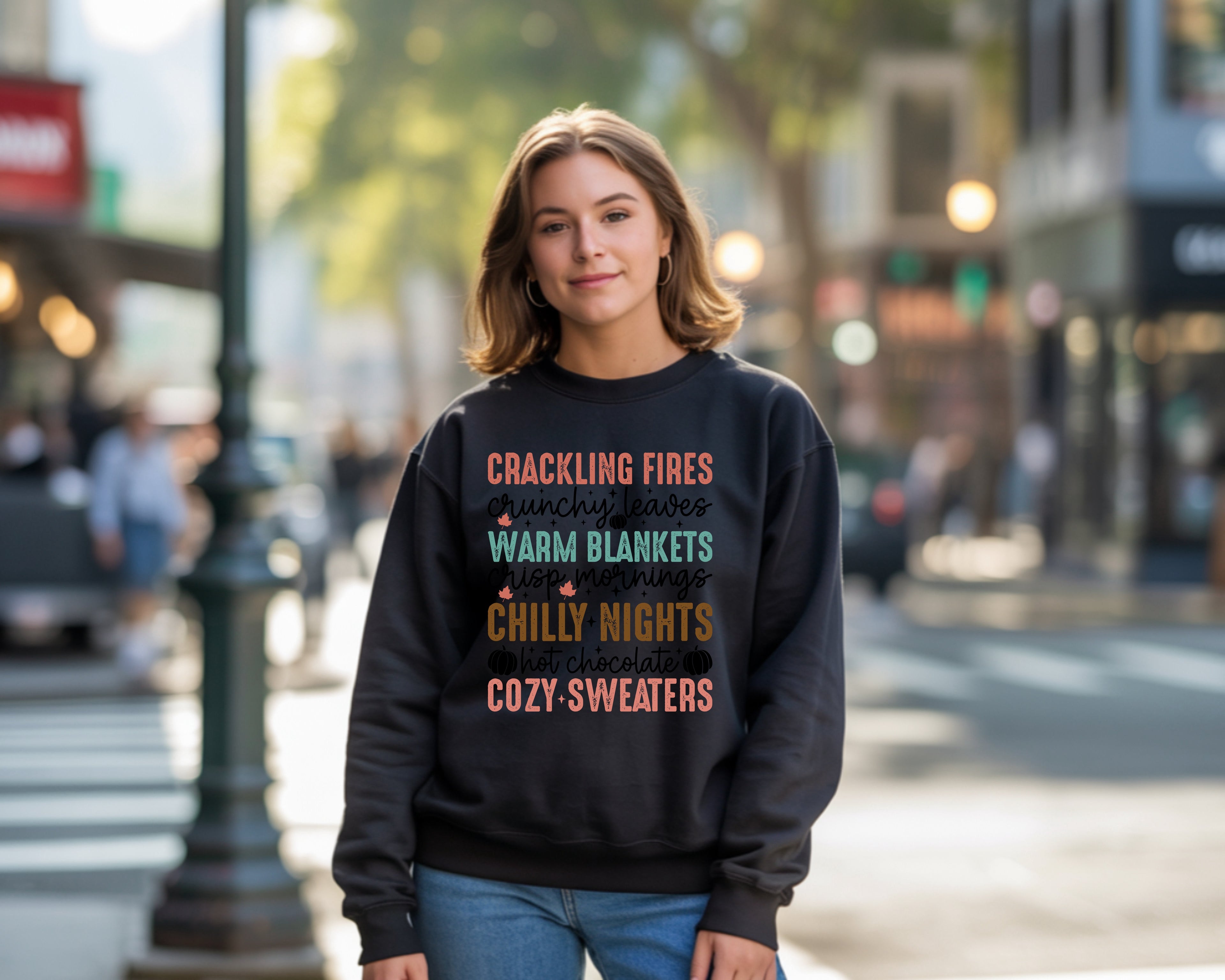 Crackling Fires & Chilly Nights Retro | Cozy Autumn Vibes Sweatshirt