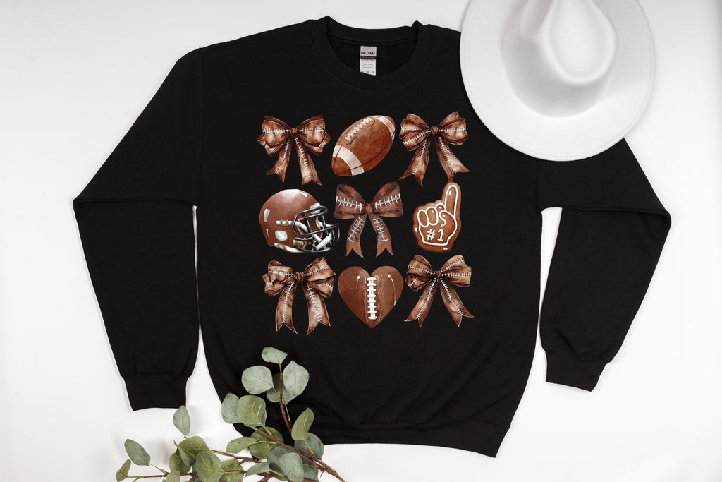 Just A Girl Who Loves Football  & Bows Sweatshirt