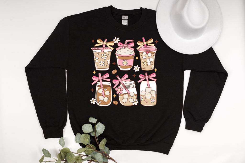 Preppy Coquette Iced Coffee Sweatshirt