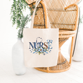 Floral Nurse co-Friendly Canvas Tote