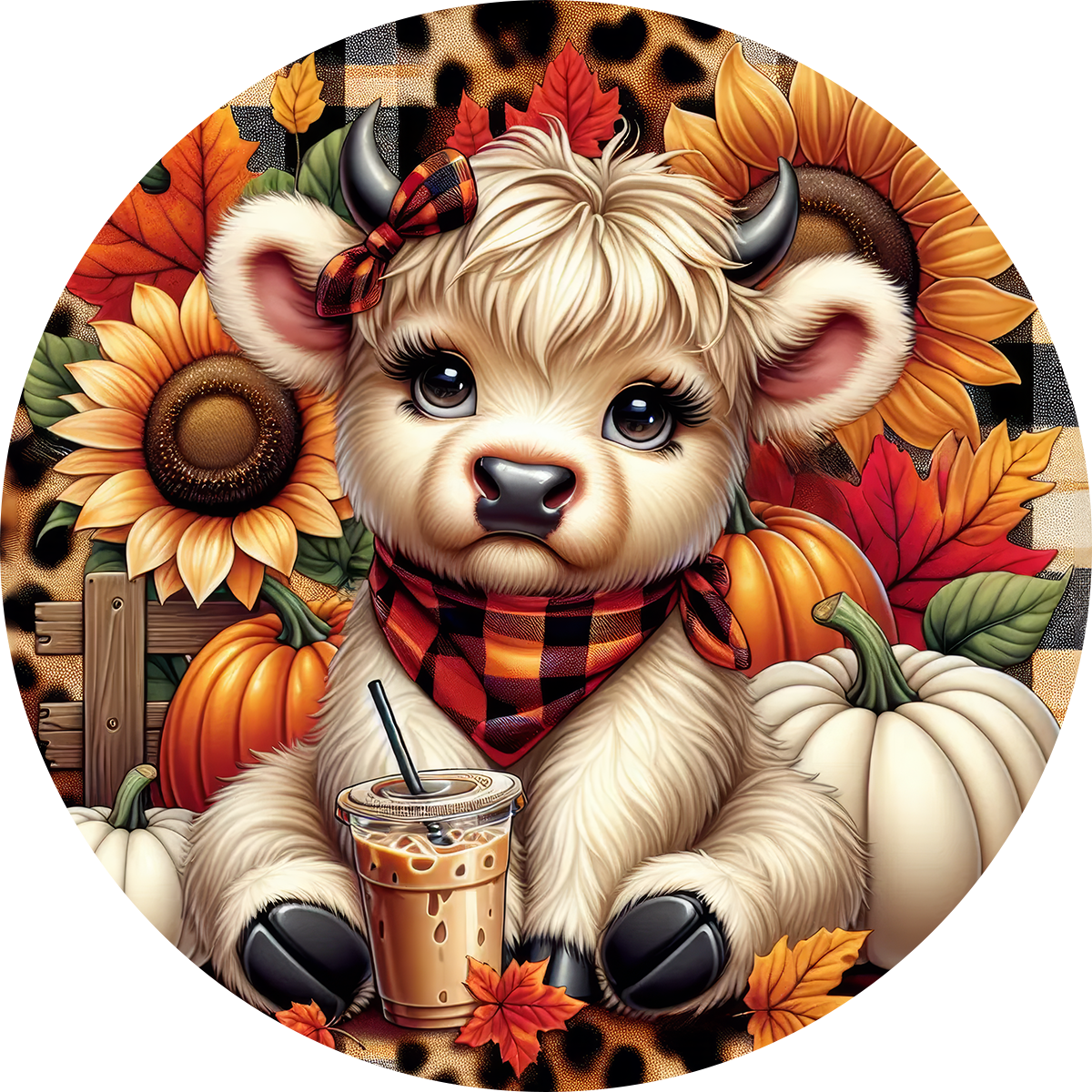 Highland Cow Car Coaster - Set 2