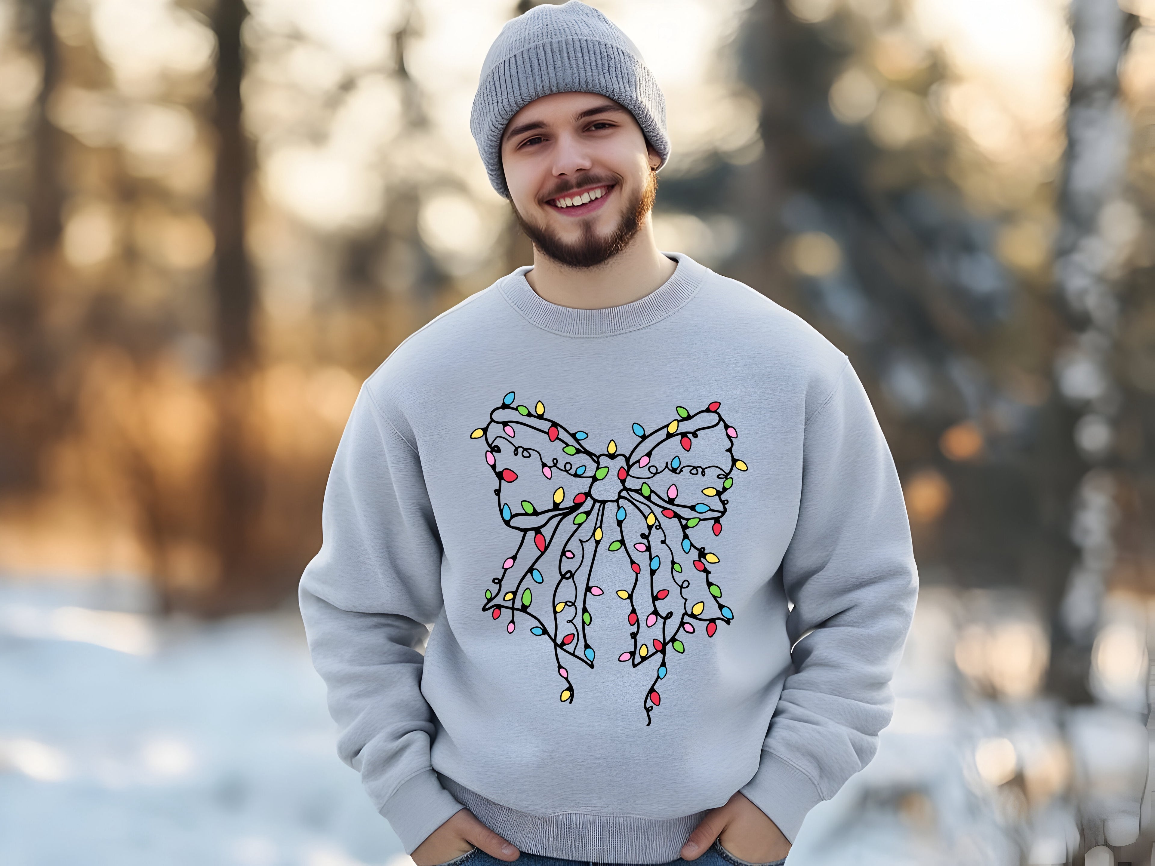 Christmas Bow with Lights Sweatshirt