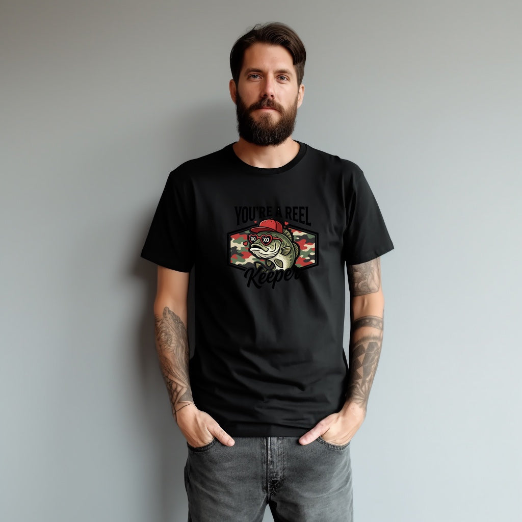 You're A Reel Keeper Fish Valentine Graphic Tee – Funny Fishing Love Shirt