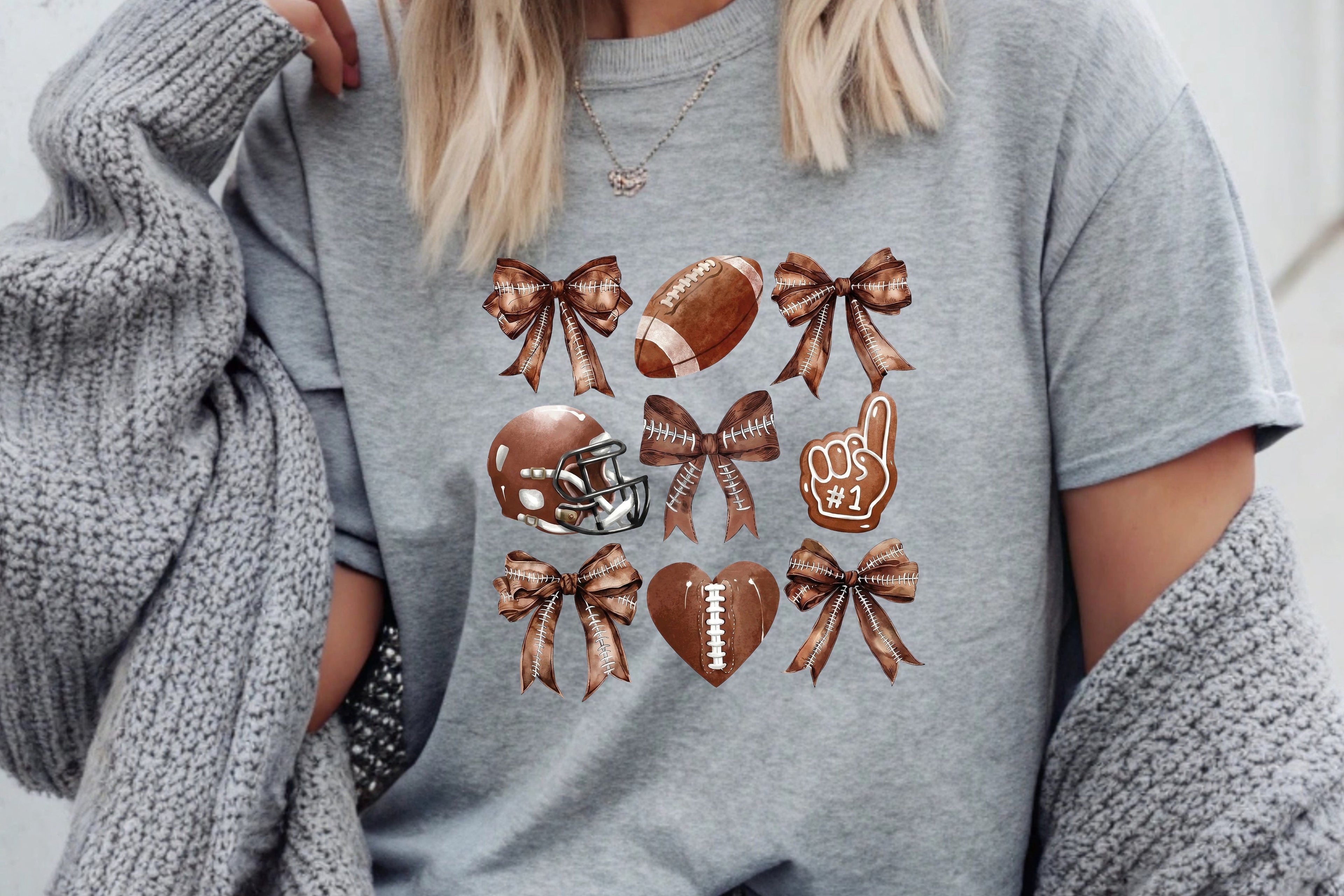 Just A Girl Who Loves Football  & Bows T-Shirt