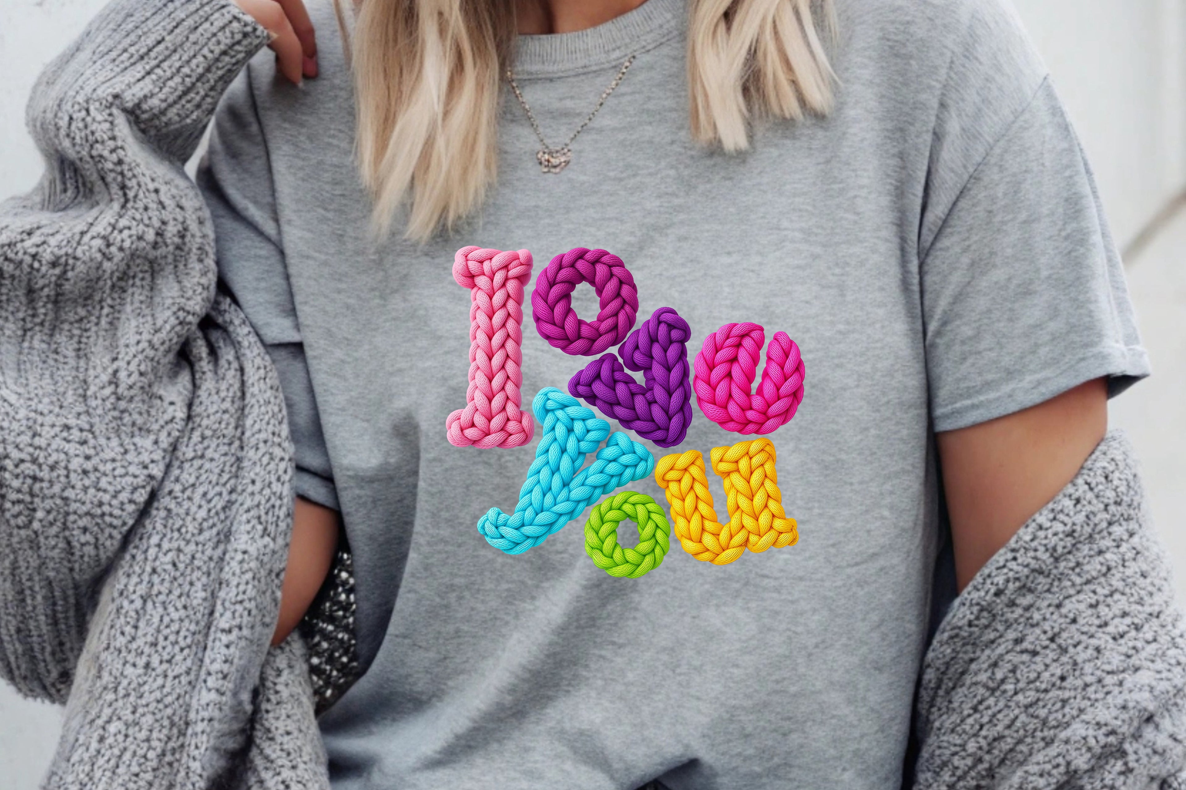 Faux Yarn Love You T-Shirt