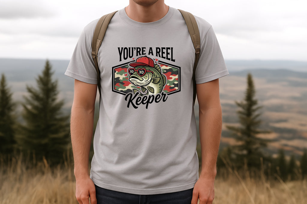 You're A Reel Keeper Fish Valentine Graphic Tee – Funny Fishing Love Shirt
