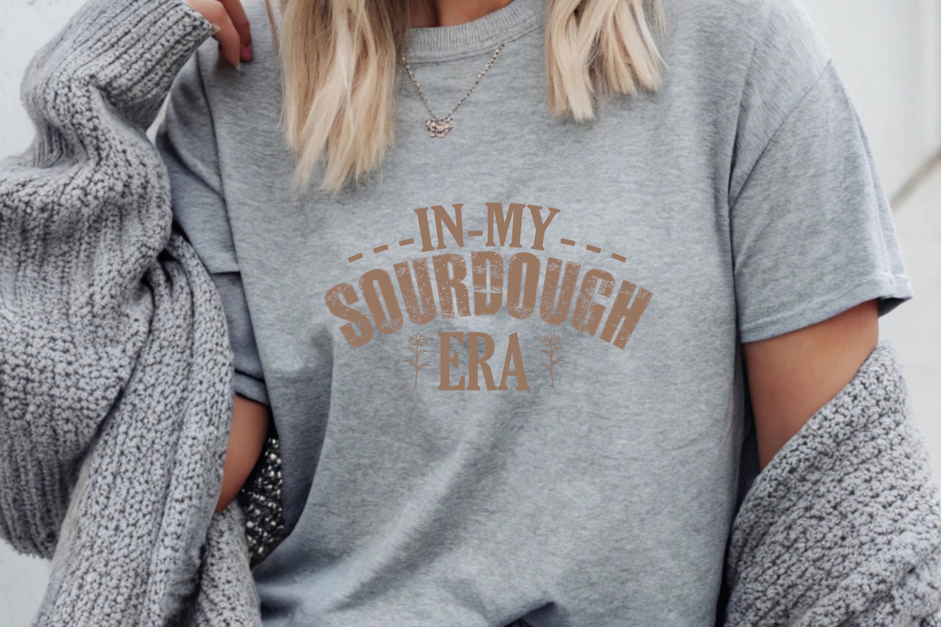 In My Sourdough Era" Rustic Baking Quote T-Shirt