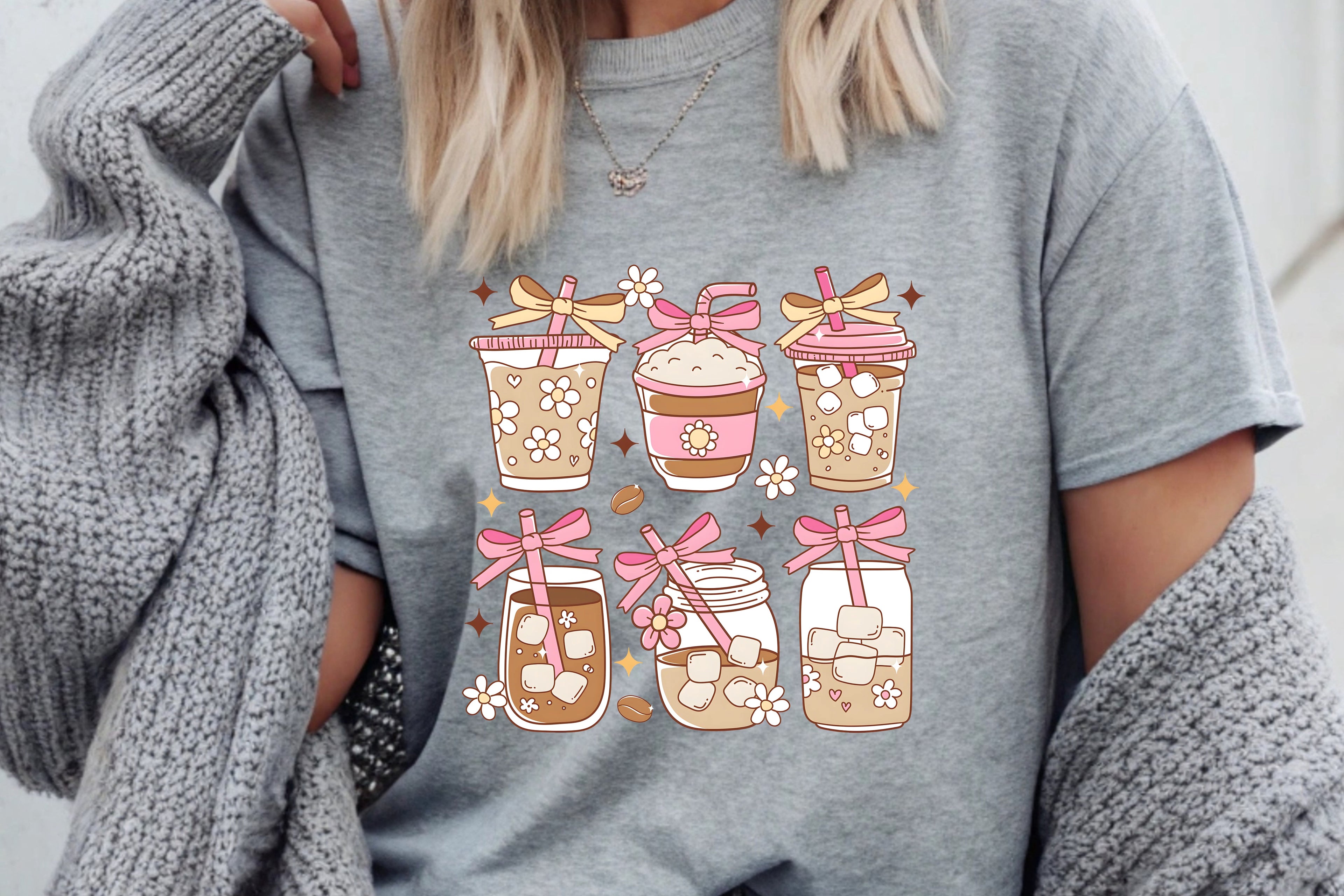 Preppy Coquette Iced Coffee T-Shirt
