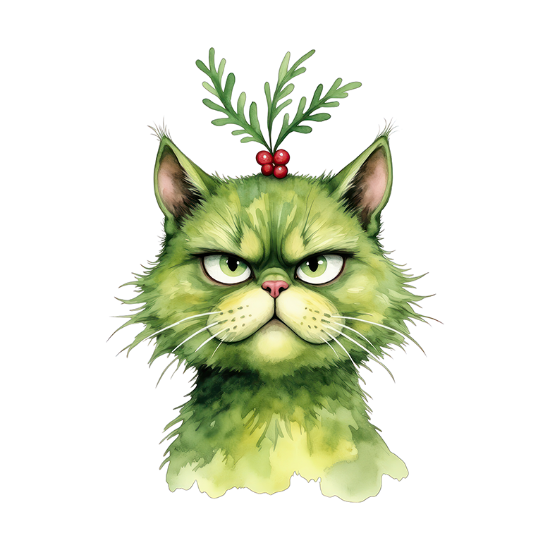 Grinchy Cat Car Coaster - Set of 2