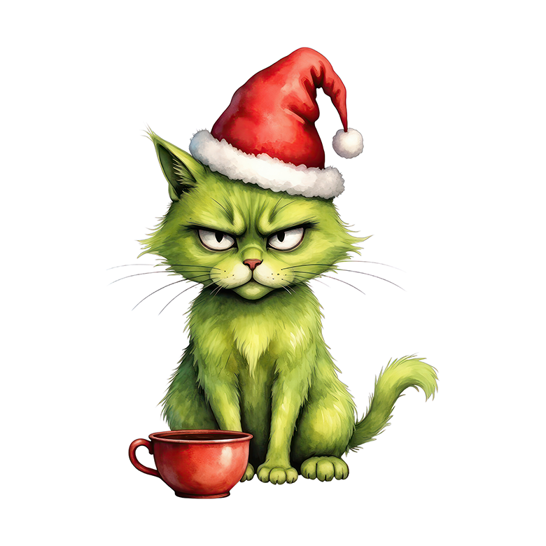 Grinchy Cat Car Coaster - Set of 2
