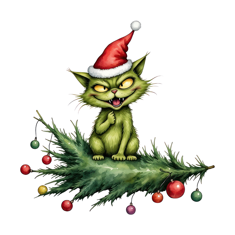 Grinchy Cat Car Coaster - Set of 2