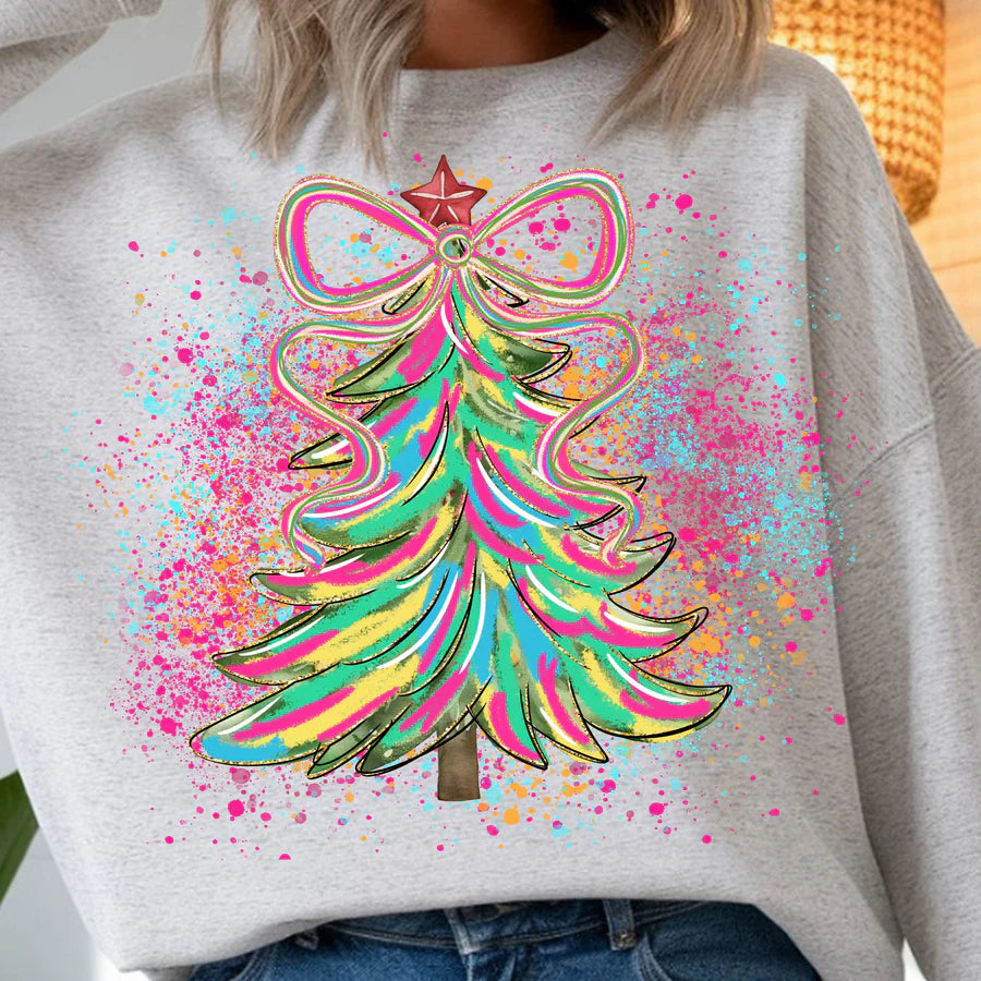 Preppy Colorful Christmas Tree Sweatshirt